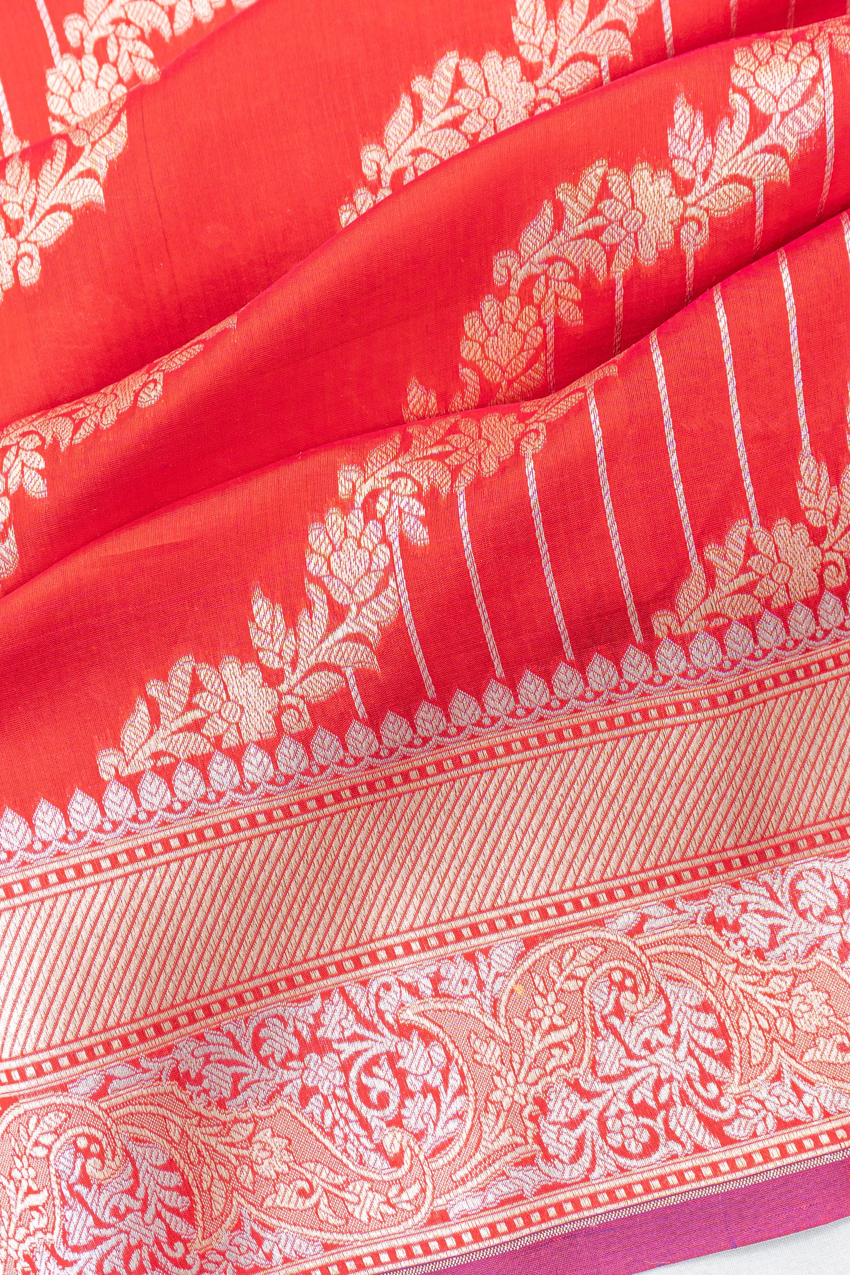 Banarasi Silk Brocade Red Saree