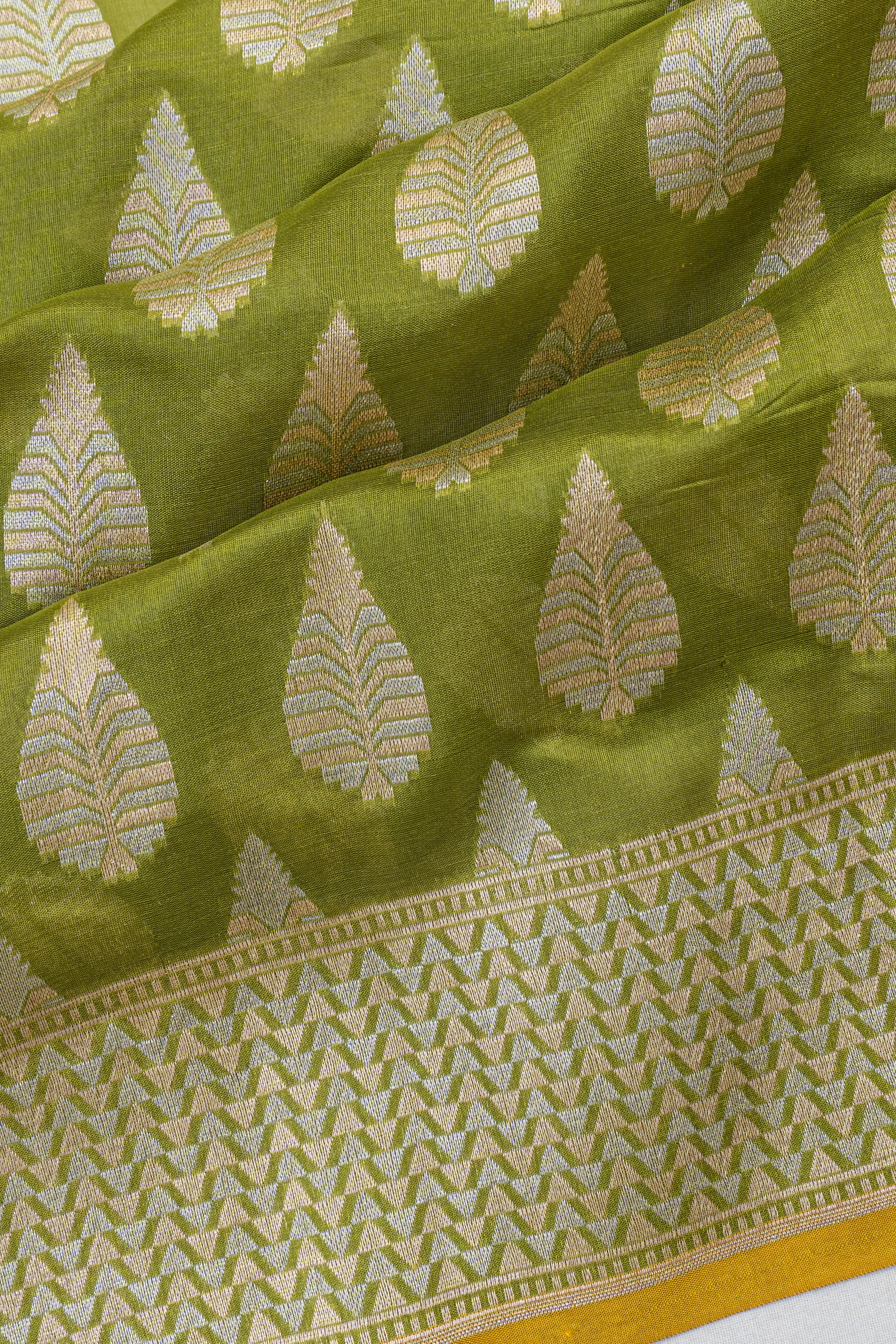 Banarasi Silk Brocade Green Saree
