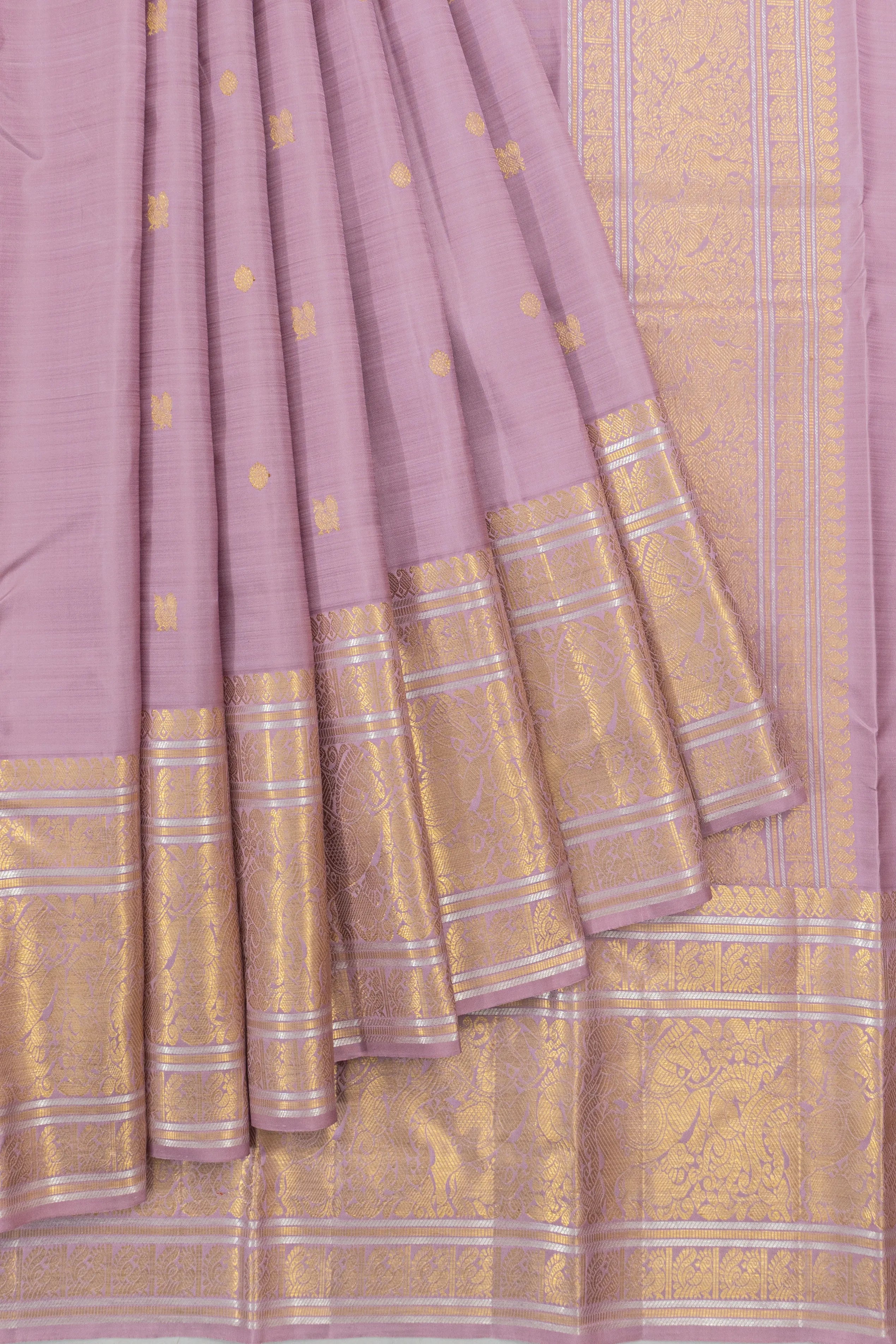 Kanchipuram Silk Butta Lavender Saree