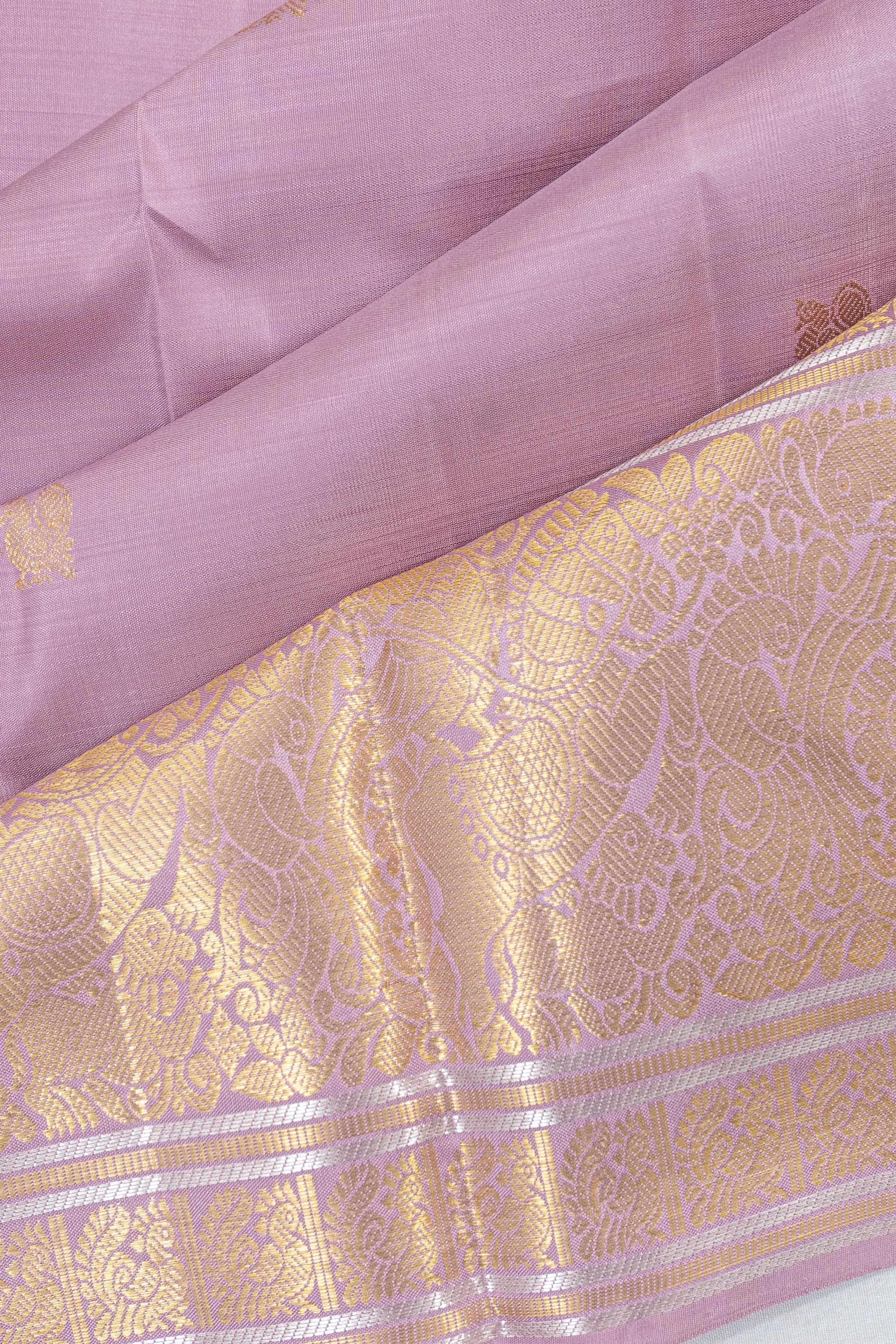 Kanchipuram Silk Butta Lavender Saree