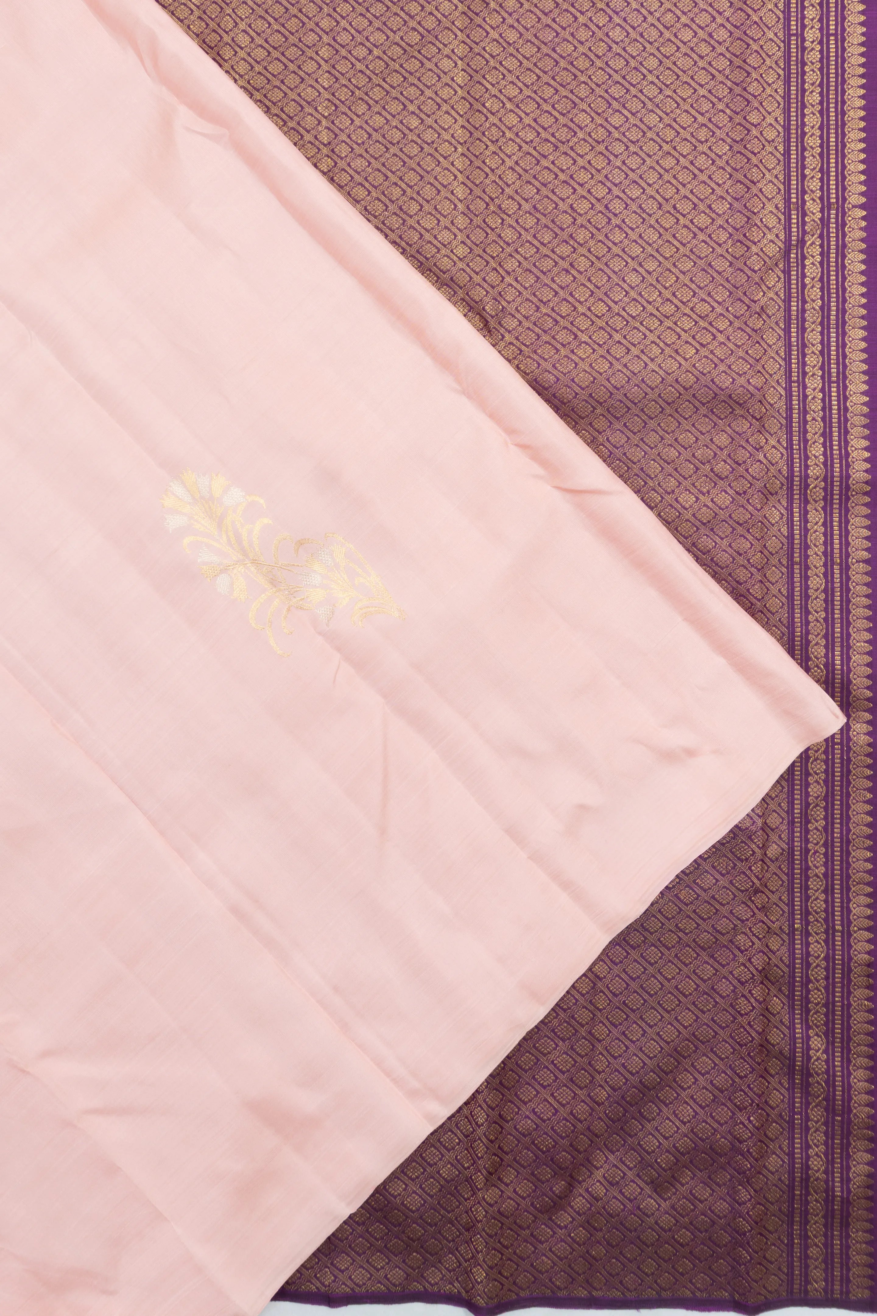 Kanchipuram Silk Butta Peach Saree