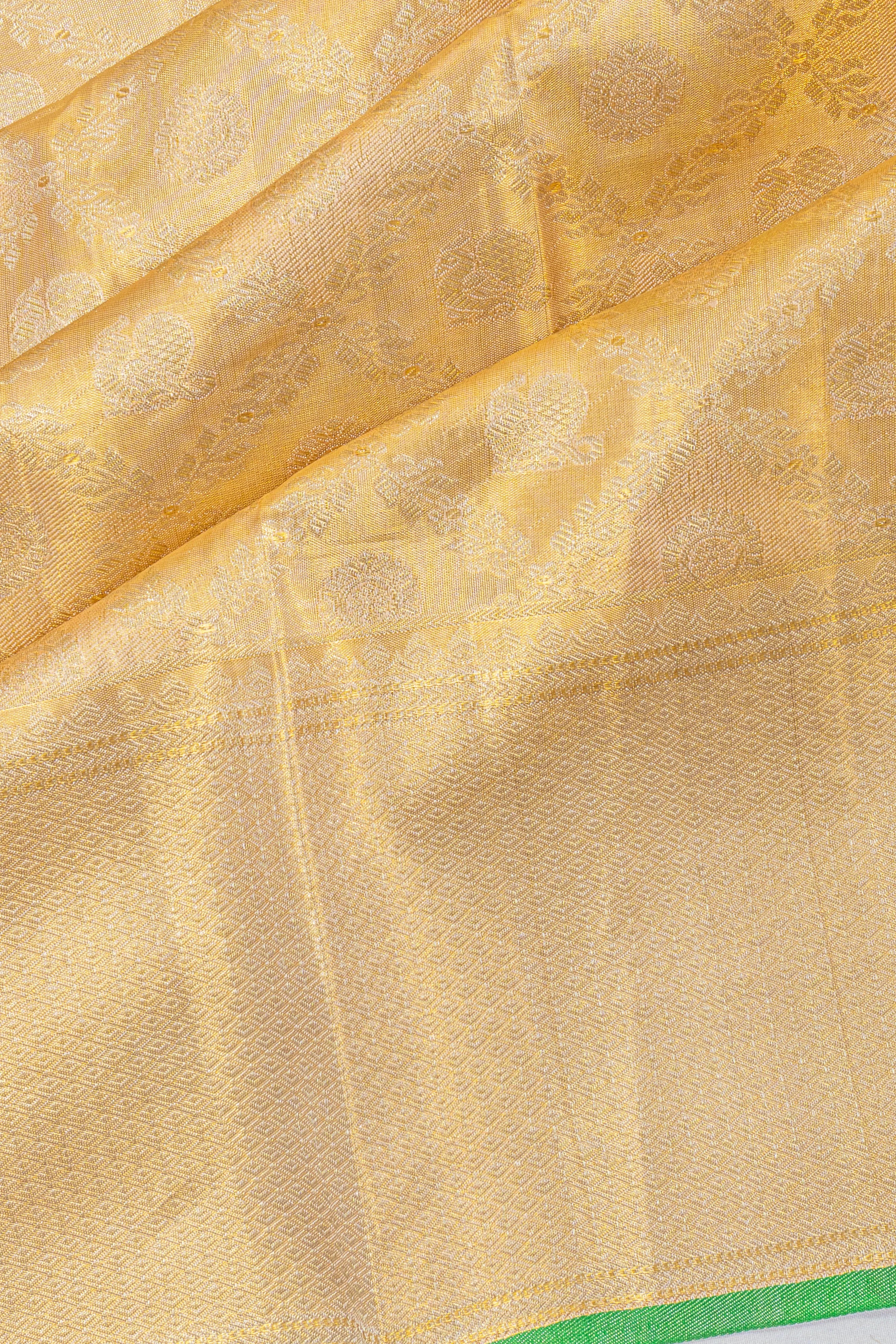 Taranga Kanchi Silk Tissue Brocade Gold Saree