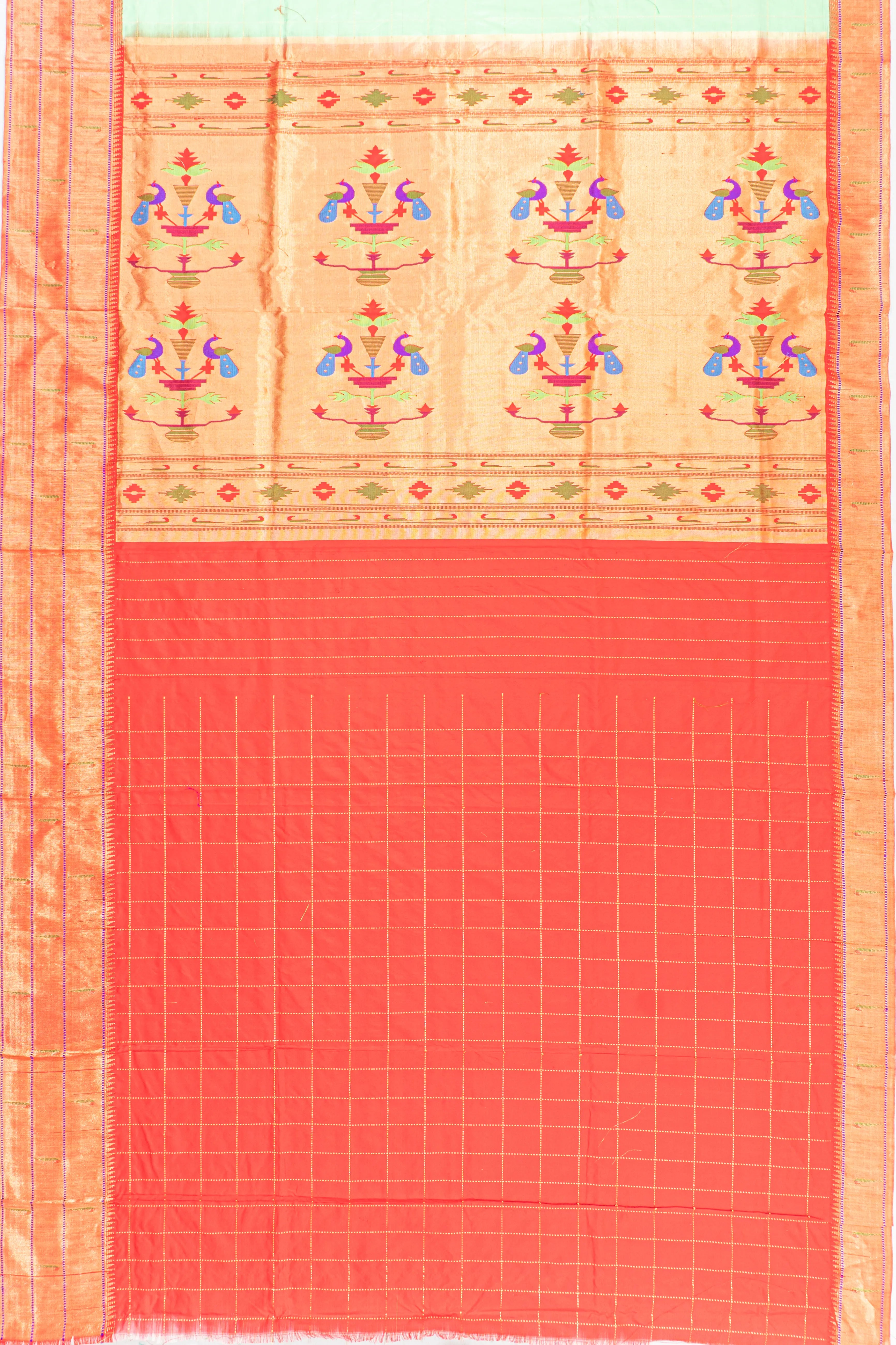 Muniya Silk Checks And Butta Pastel Blue Saree