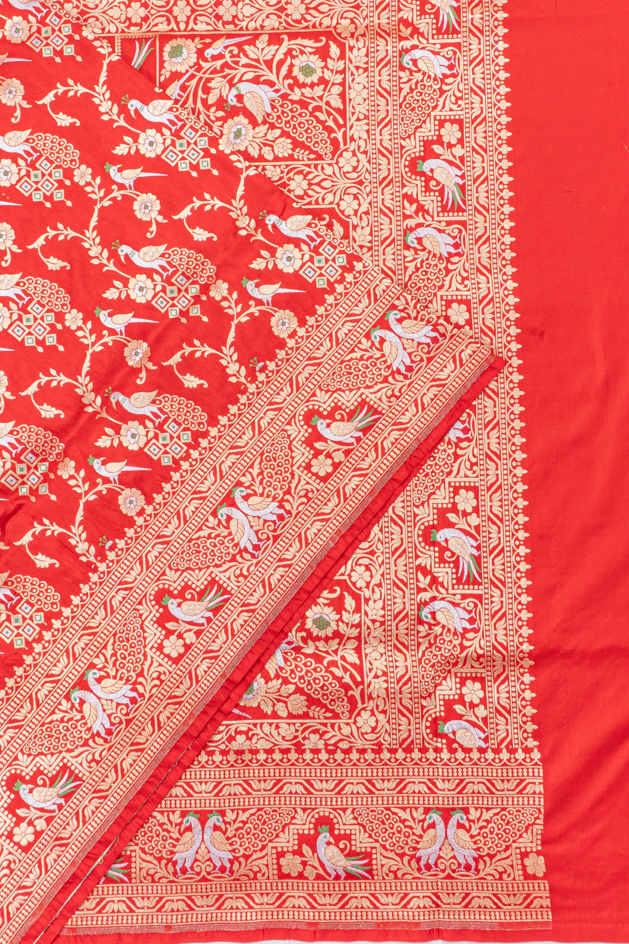 Banarasi Silk Brocade Red Saree