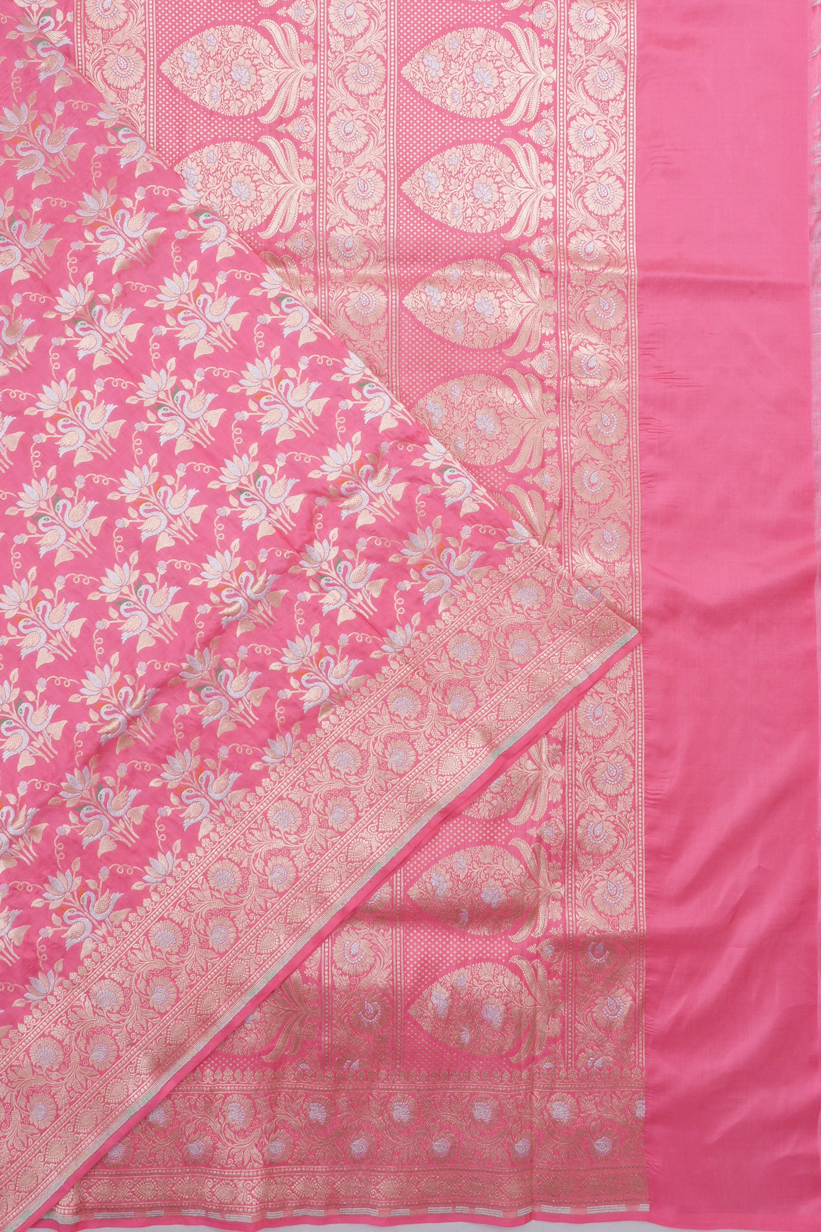 Banarasi Silk Butta Pink Saree