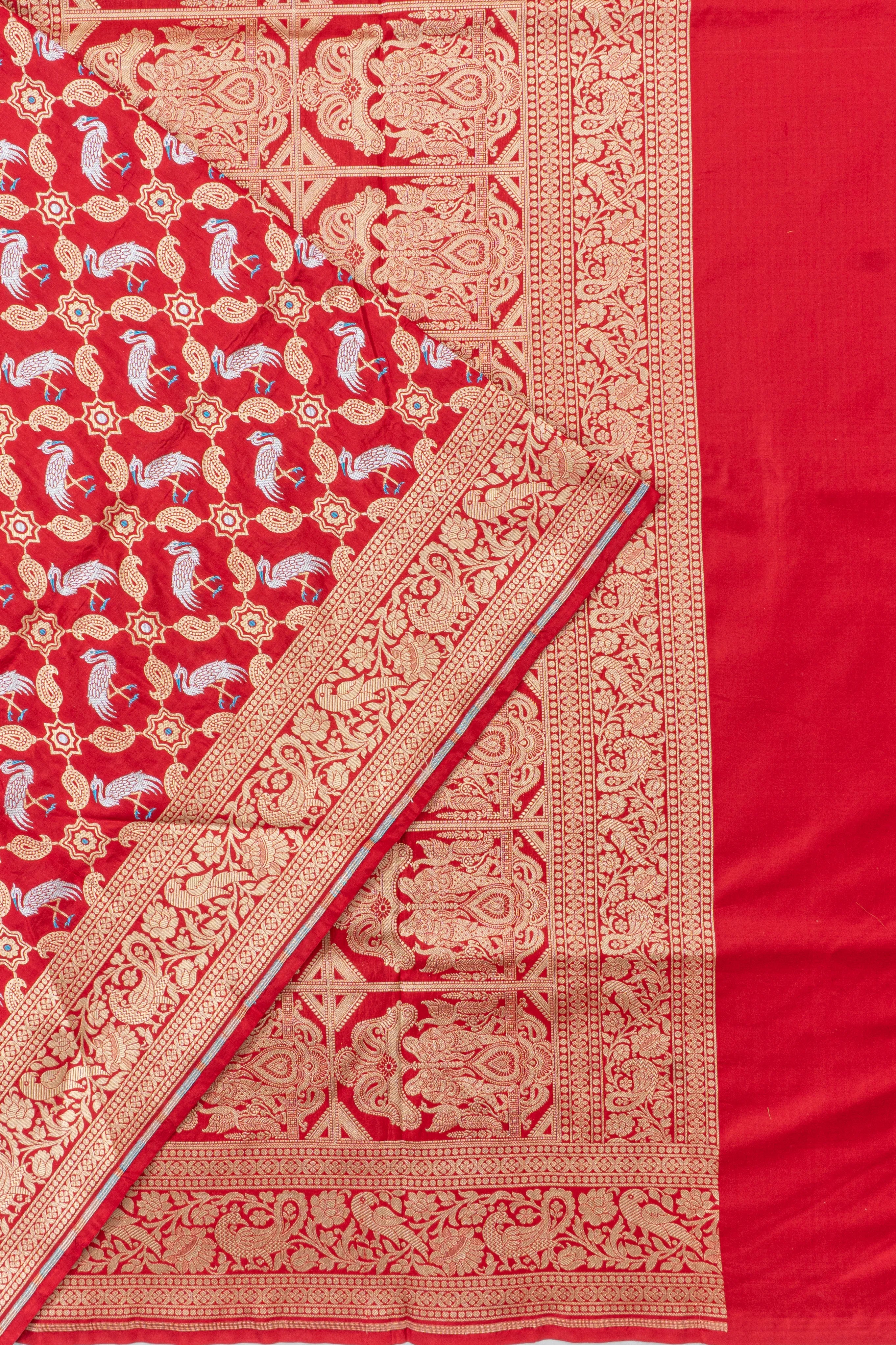 Banarasi Silk Brocade Red Saree