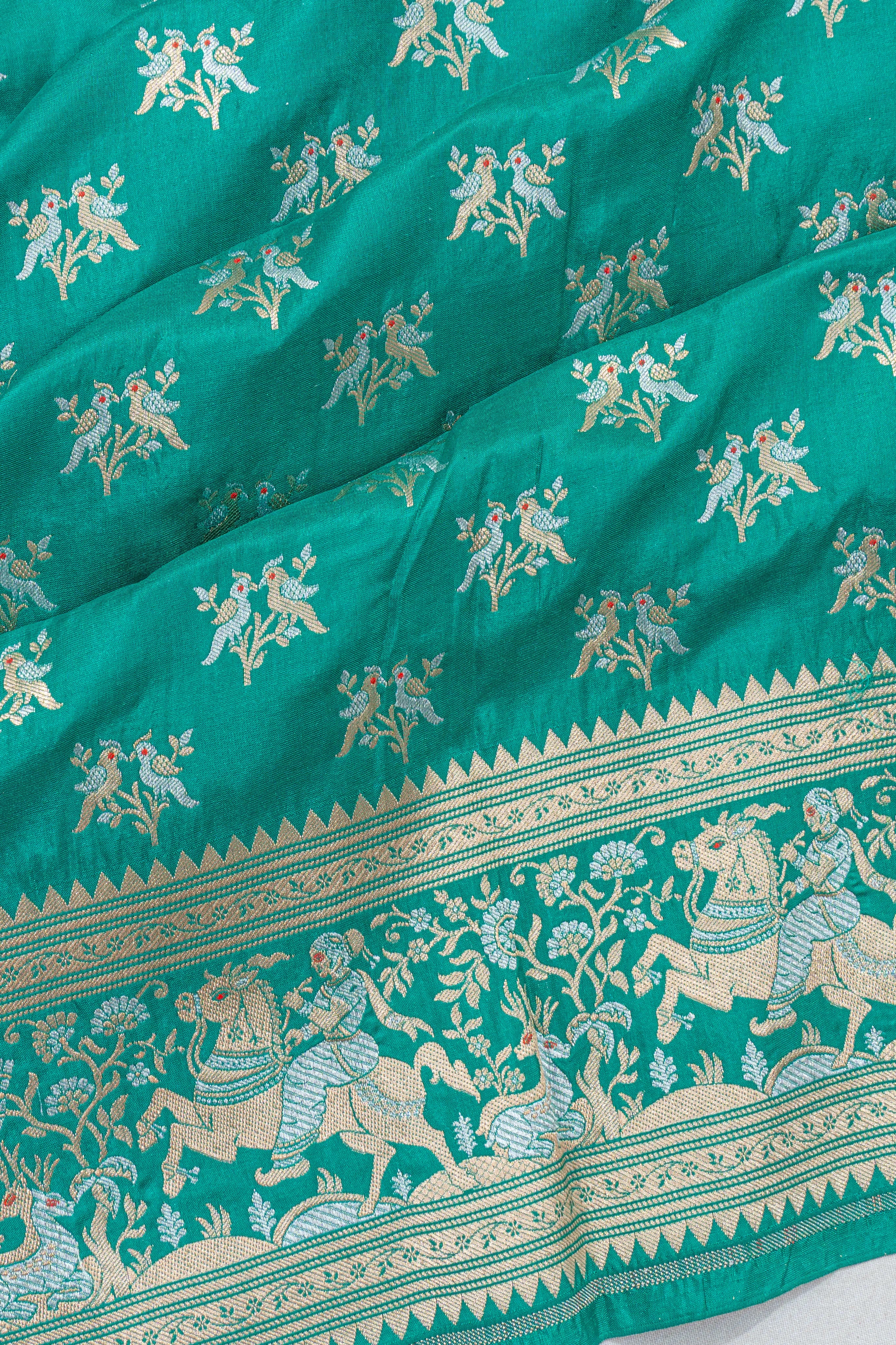 Banarasi Silk Butta Blue Saree