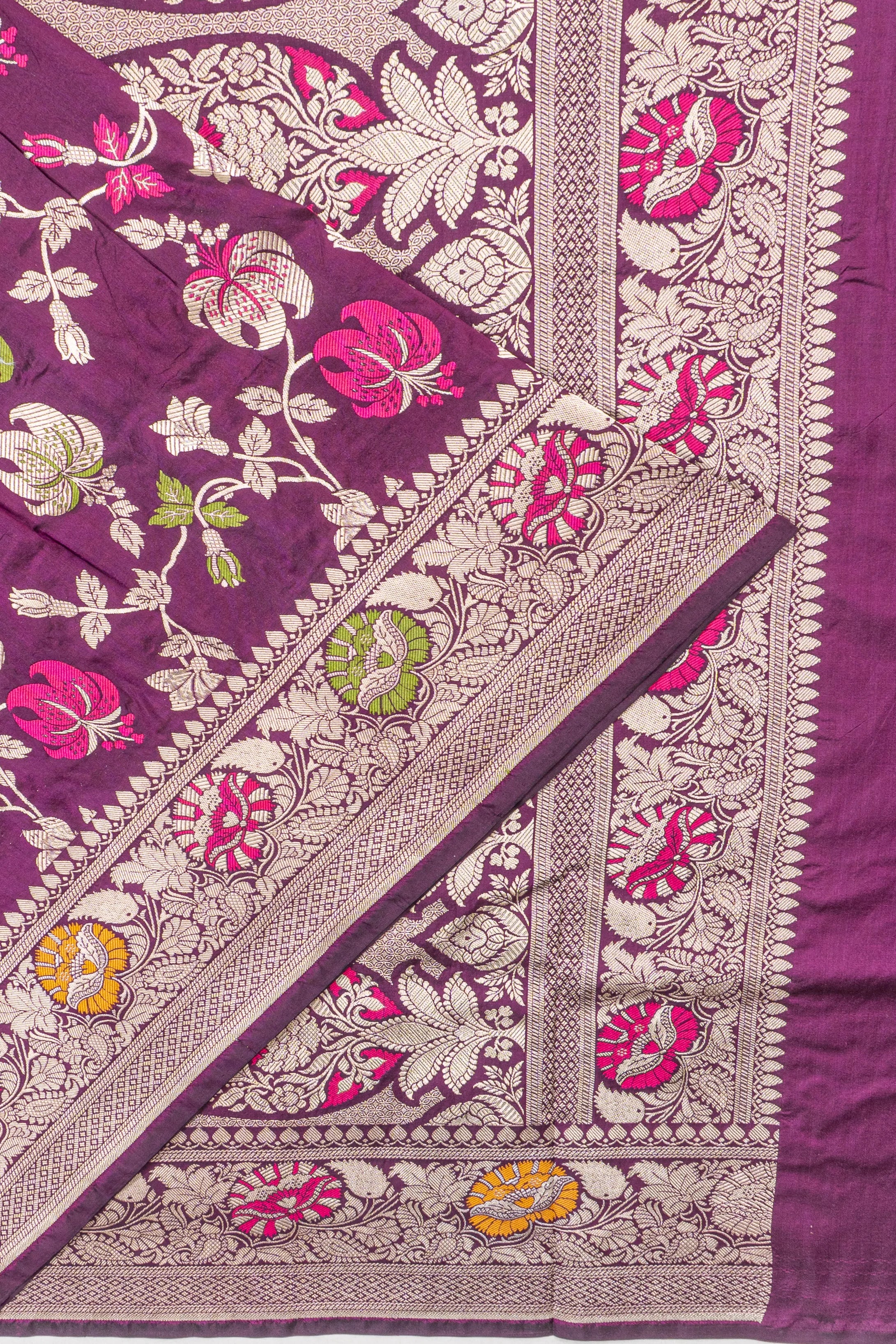 Banarasi Silk Jaal Purple Saree