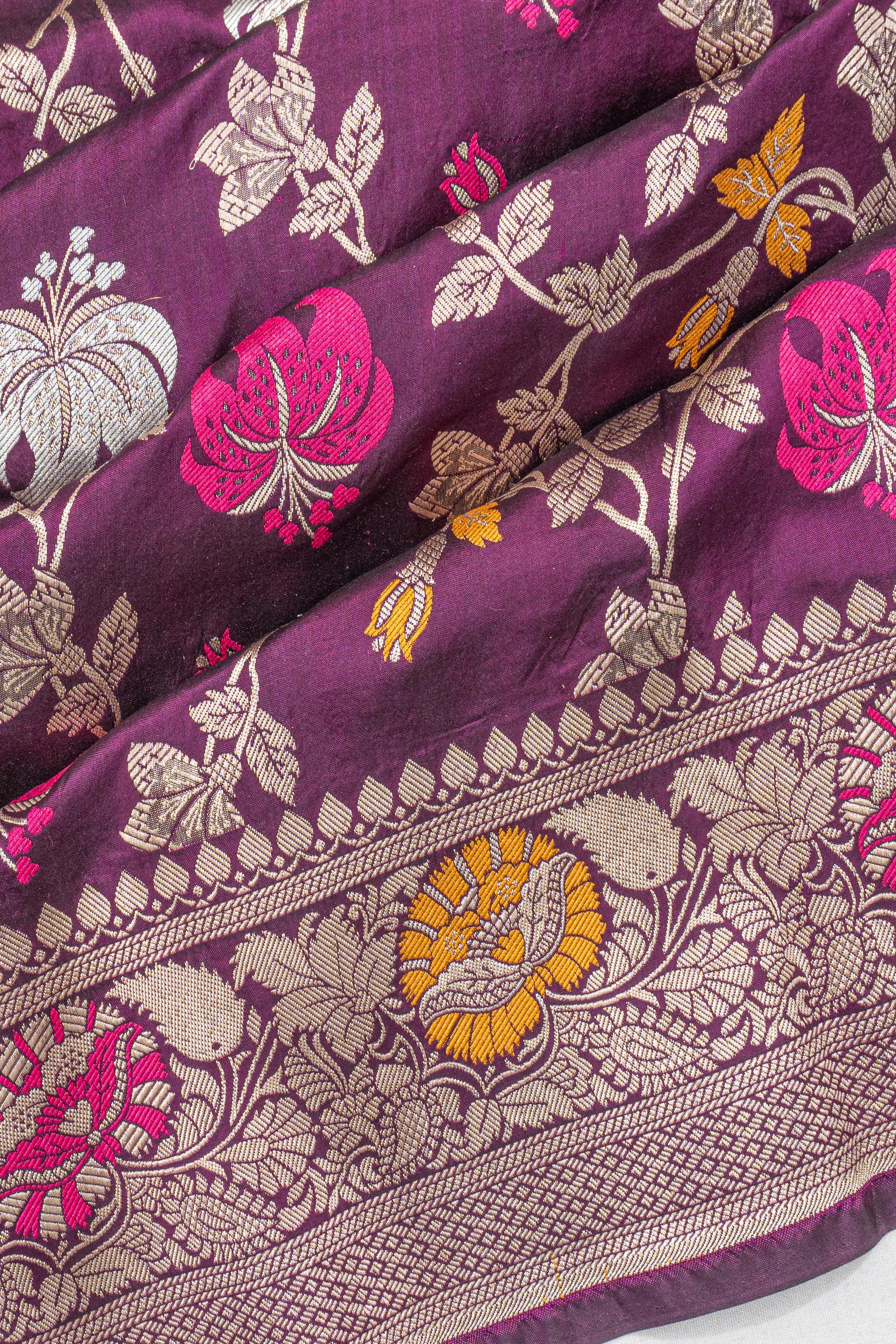 Banarasi Silk Jaal Purple Saree