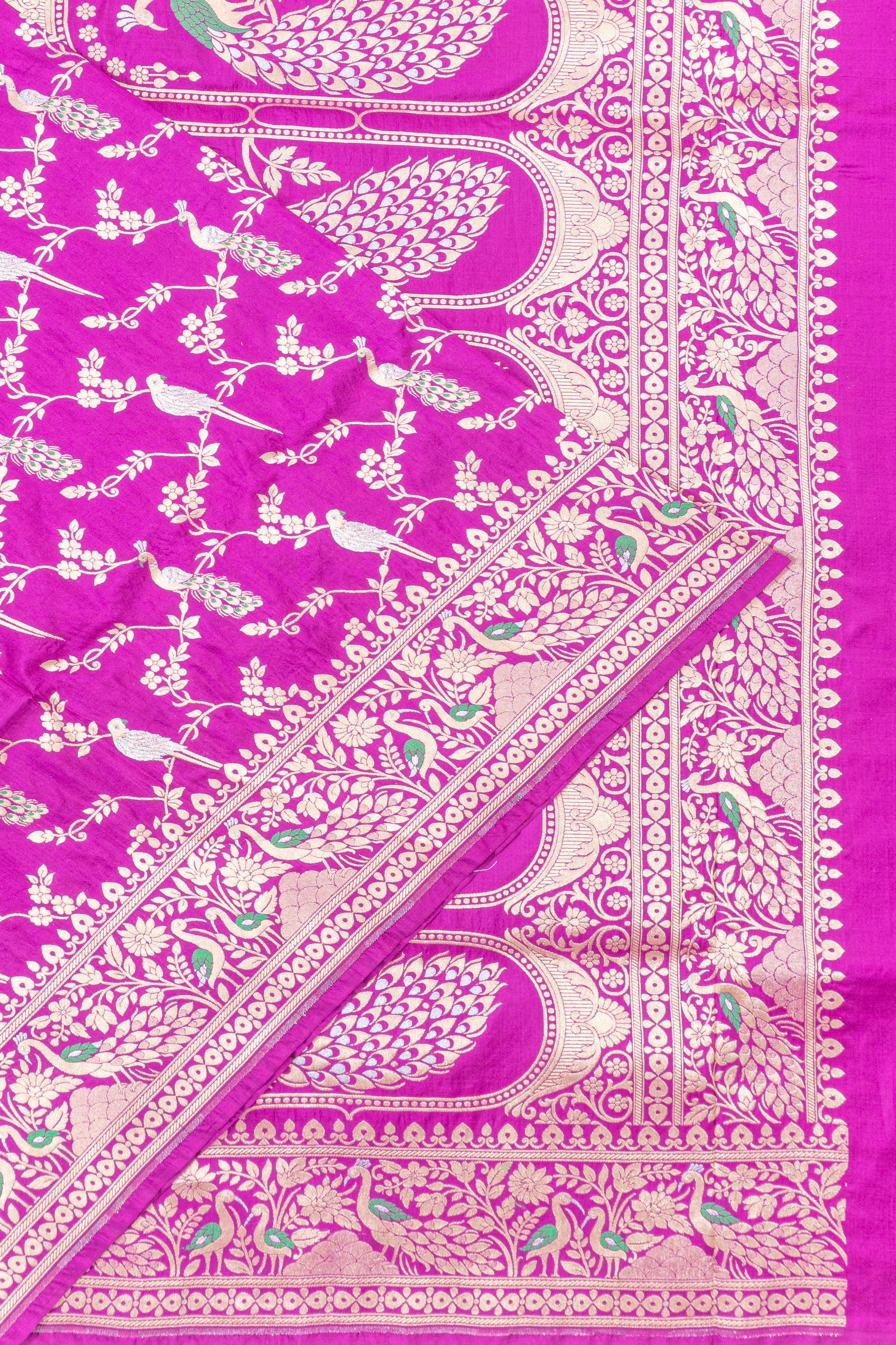 Banarasi Silk Jaal Violet Saree