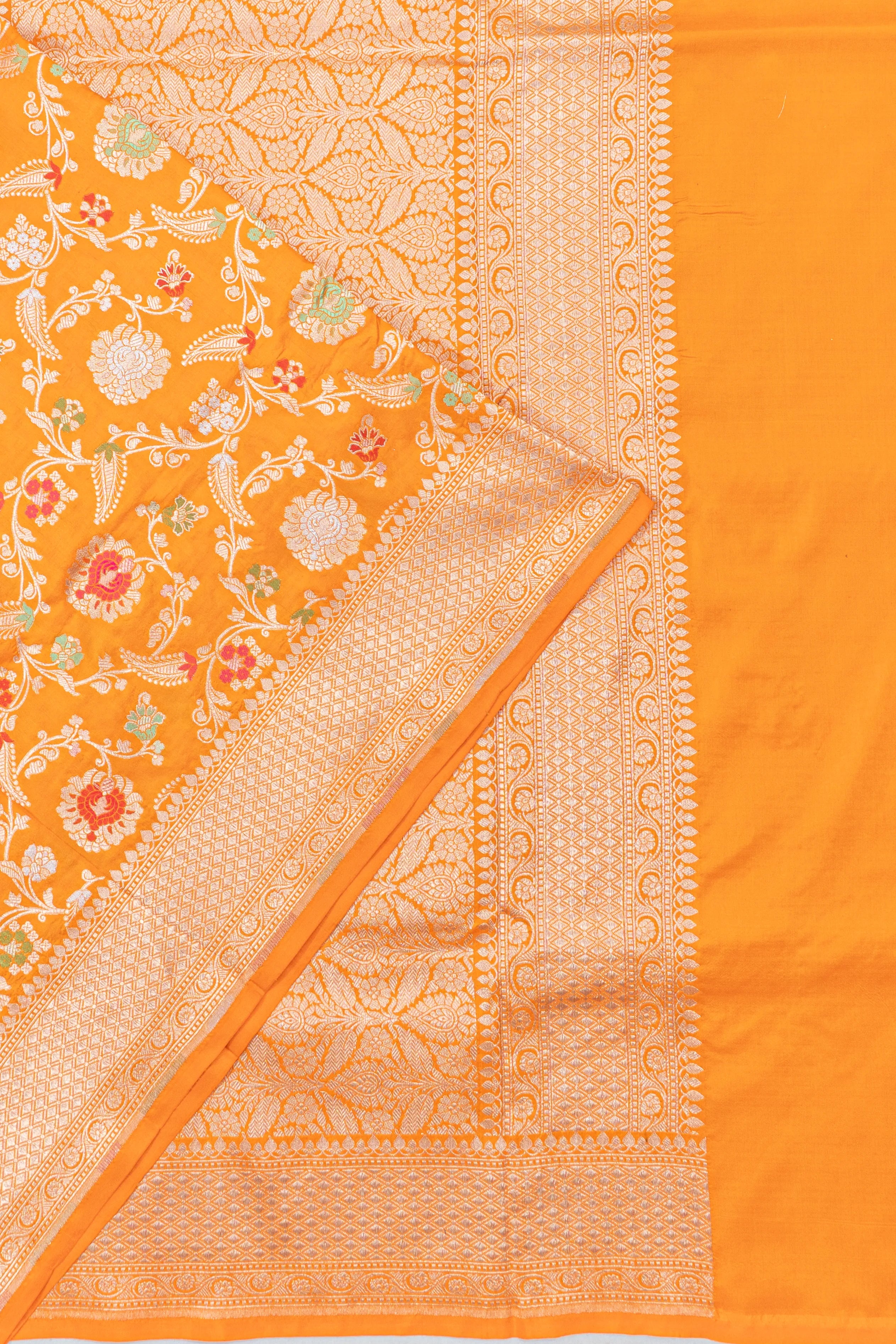 Banarasi Silk Jaal Yellow Saree