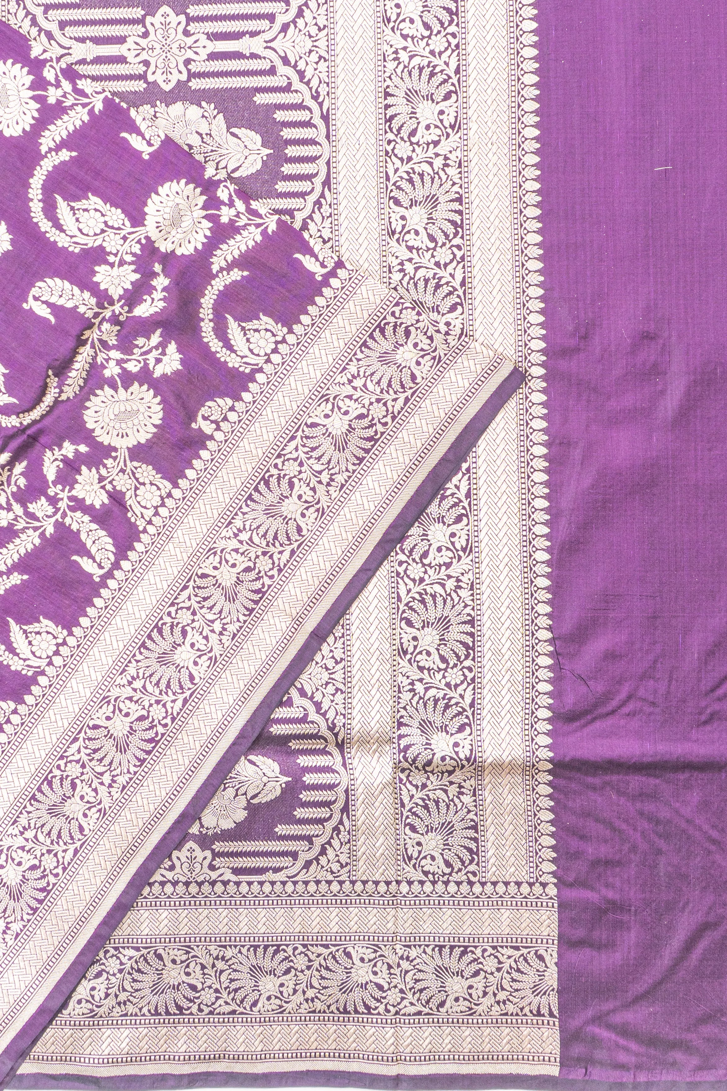 Banarasi Silk Jaal Purple Saree