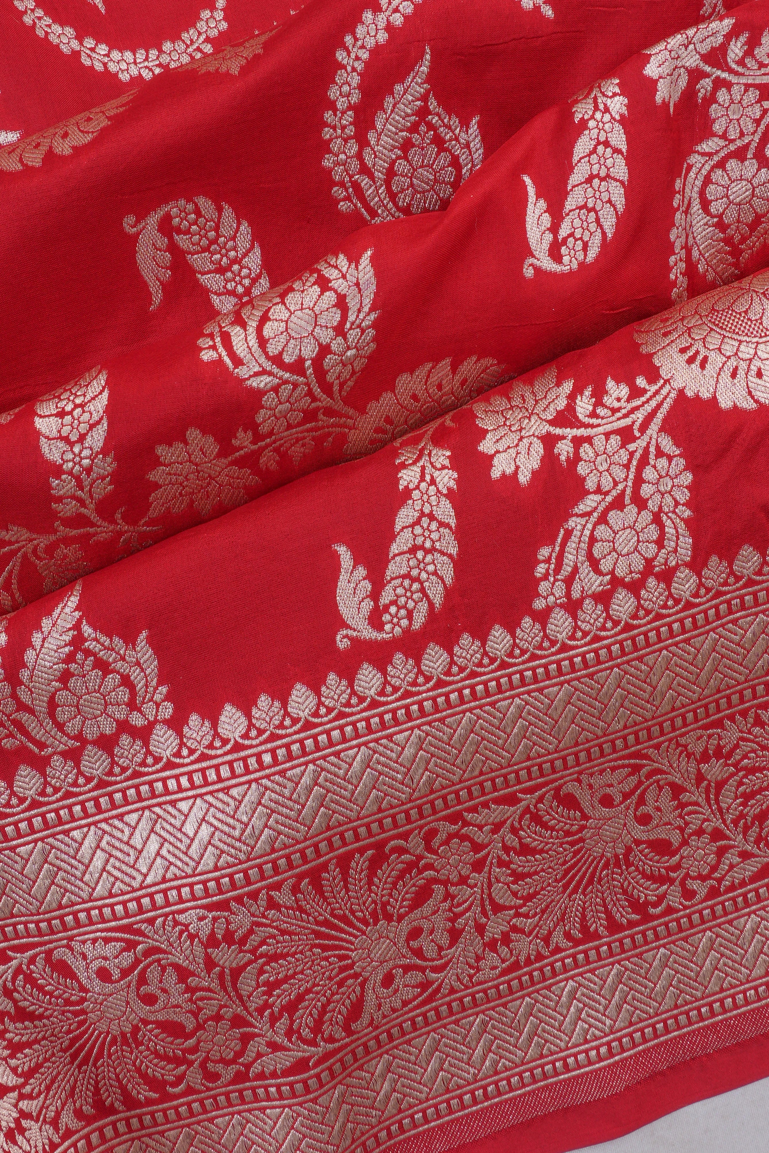 Banarasi Silk Brocade Red Saree