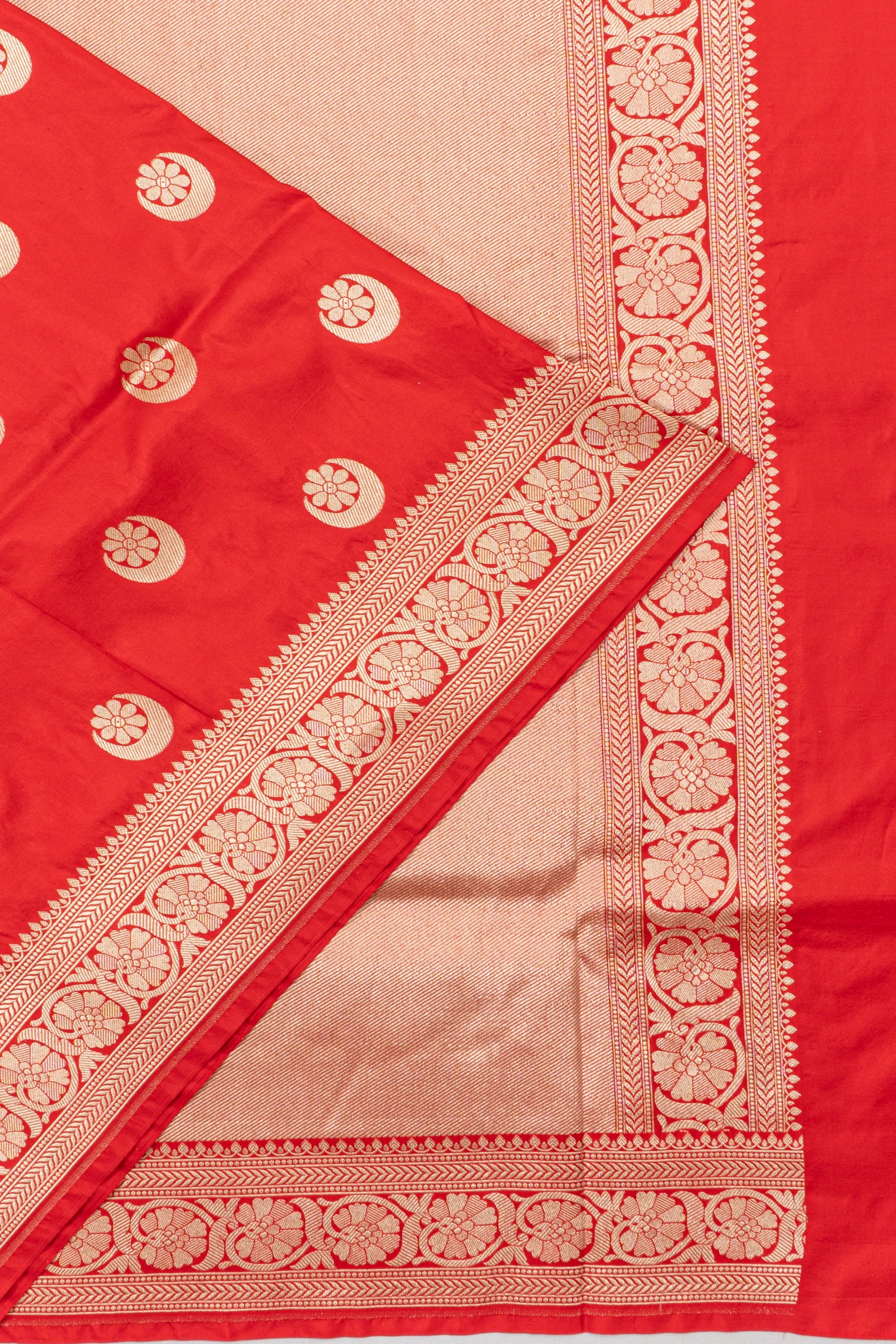 Banarasi Silk Butta Red Saree