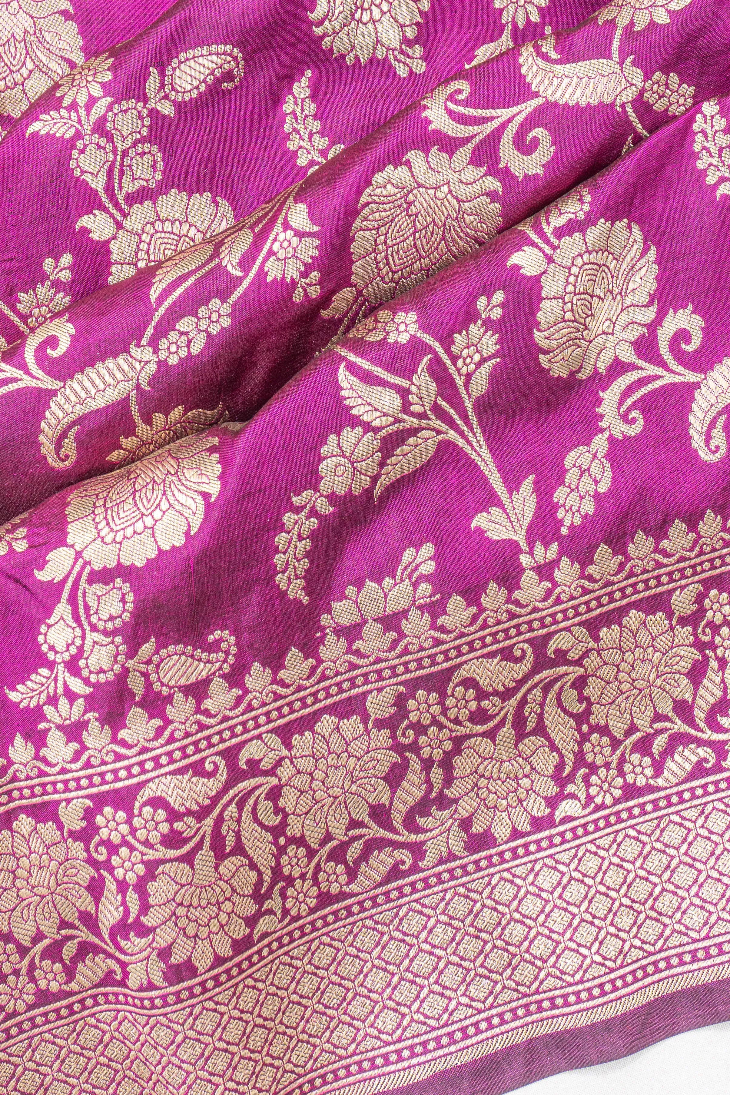 Banarasi Silk Jaal Purple Saree