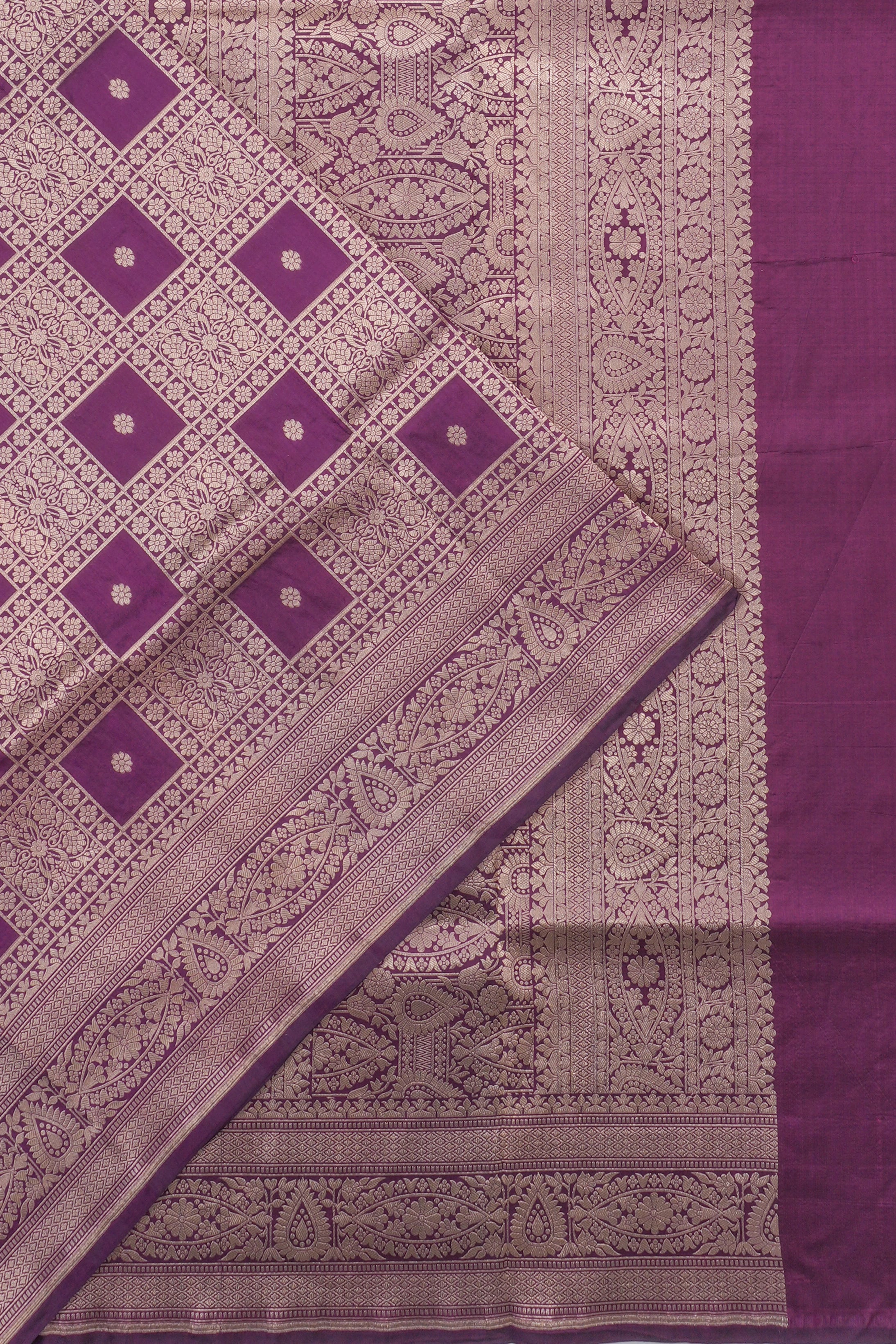 Banarasi Silk Brocade Purple Saree