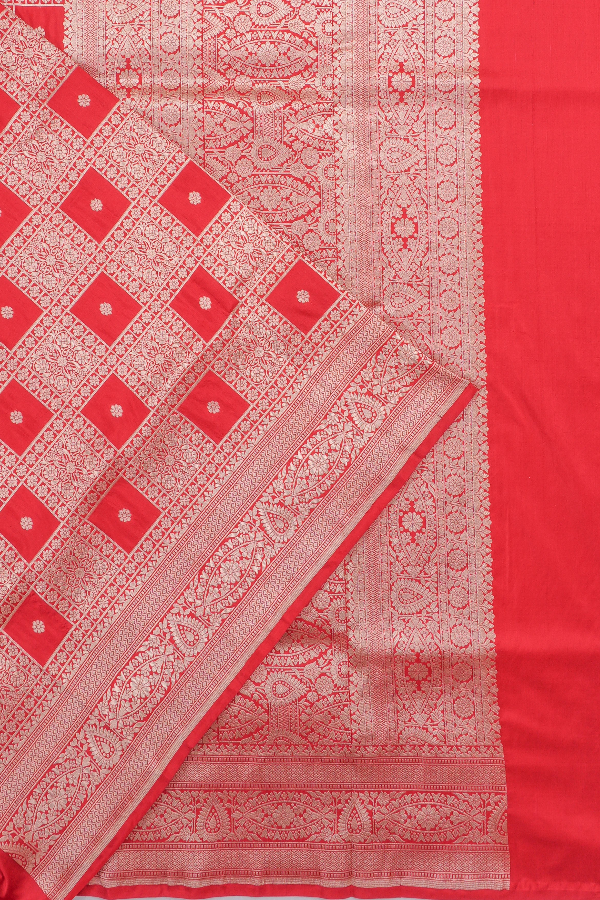Banarasi Silk Brocade Red Saree