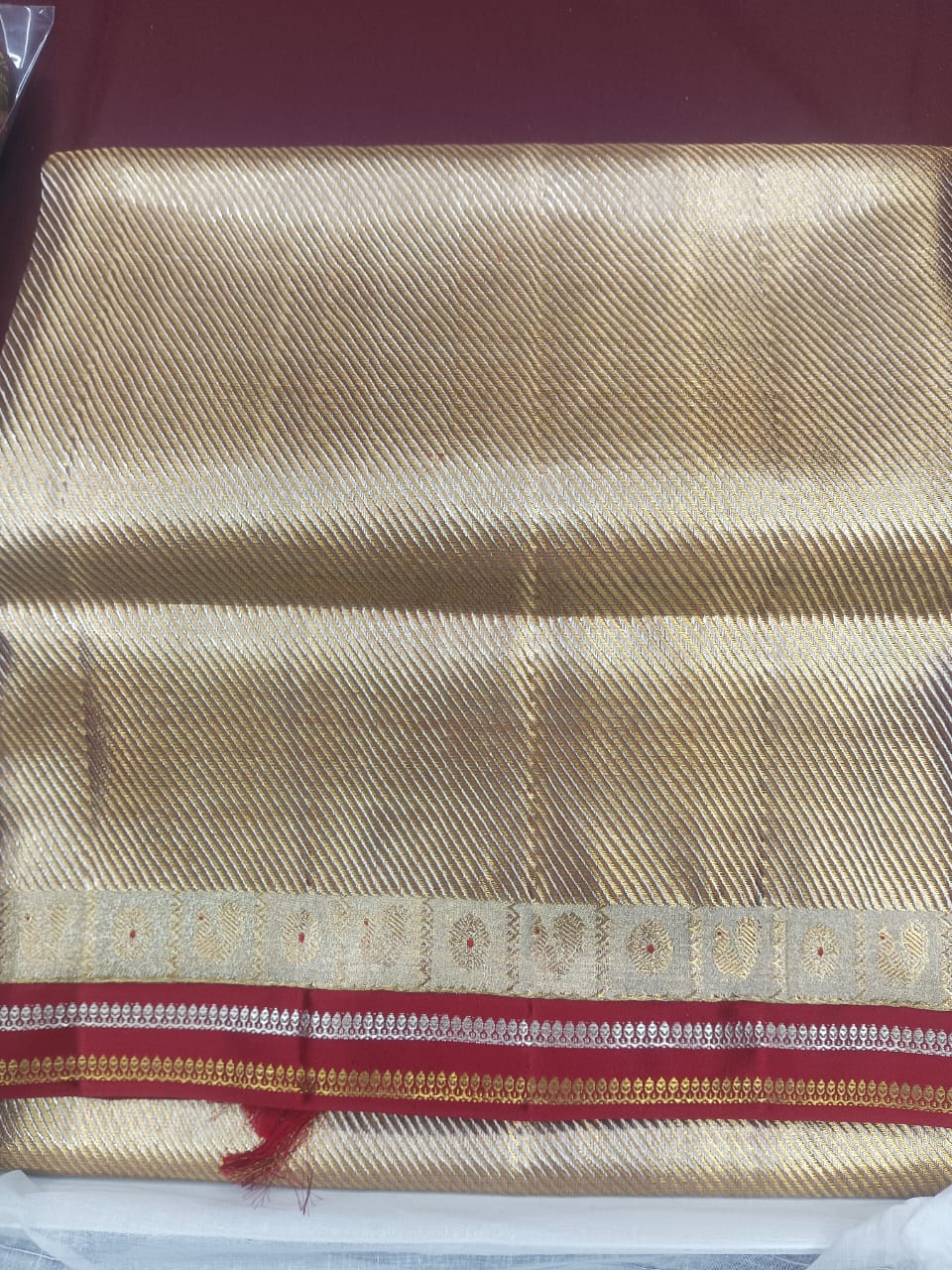 Kanchipuram Silk Tissue Brocade Gold Saree