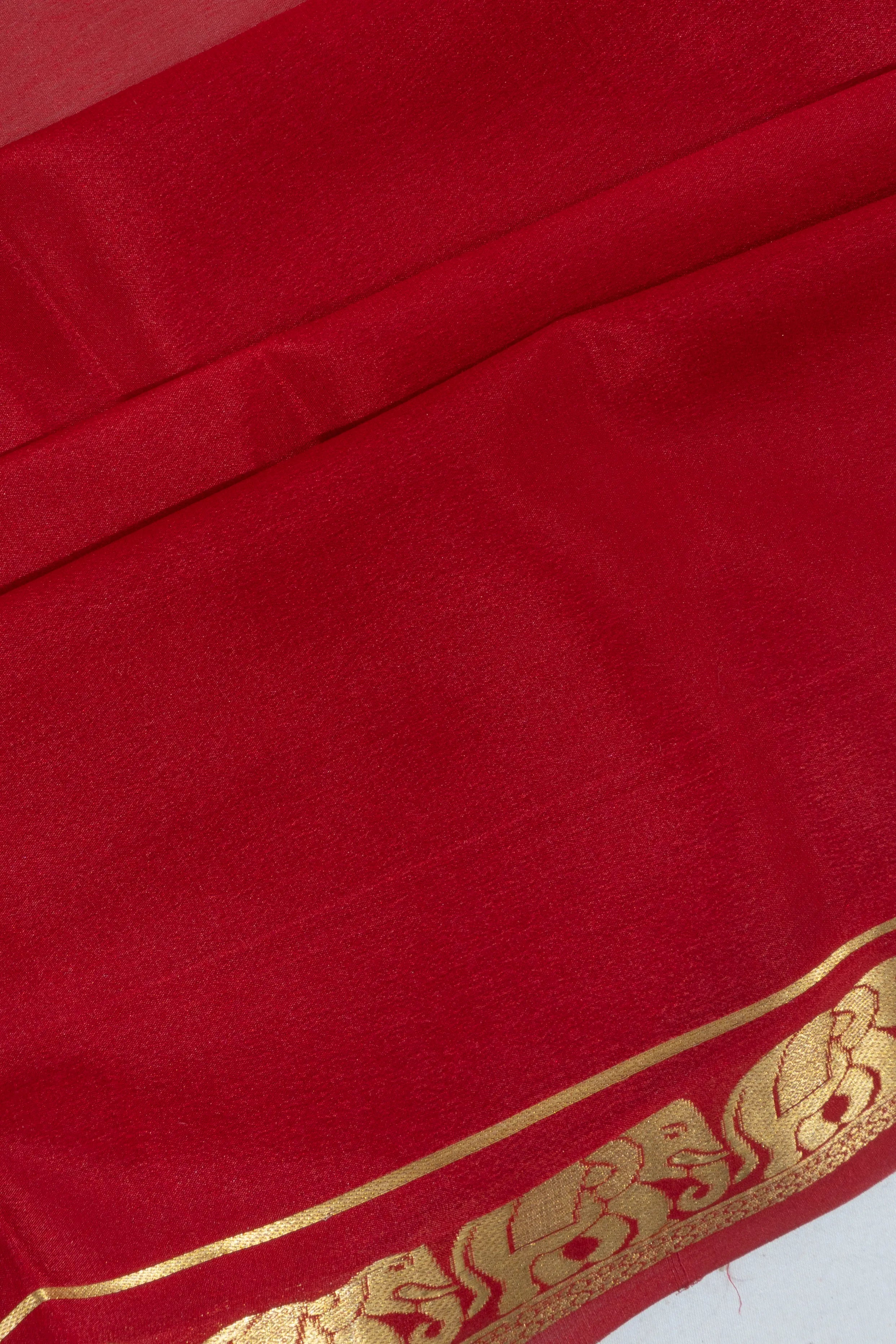 Mysore Silk Plain Maroon Saree