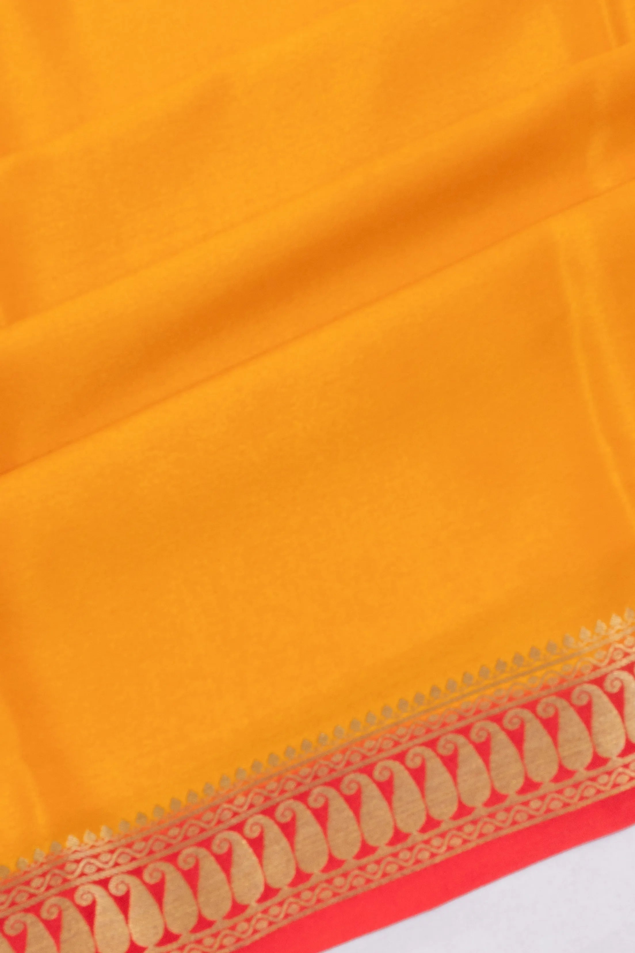 Mysore Silk Plain Mustard Yellow Saree
