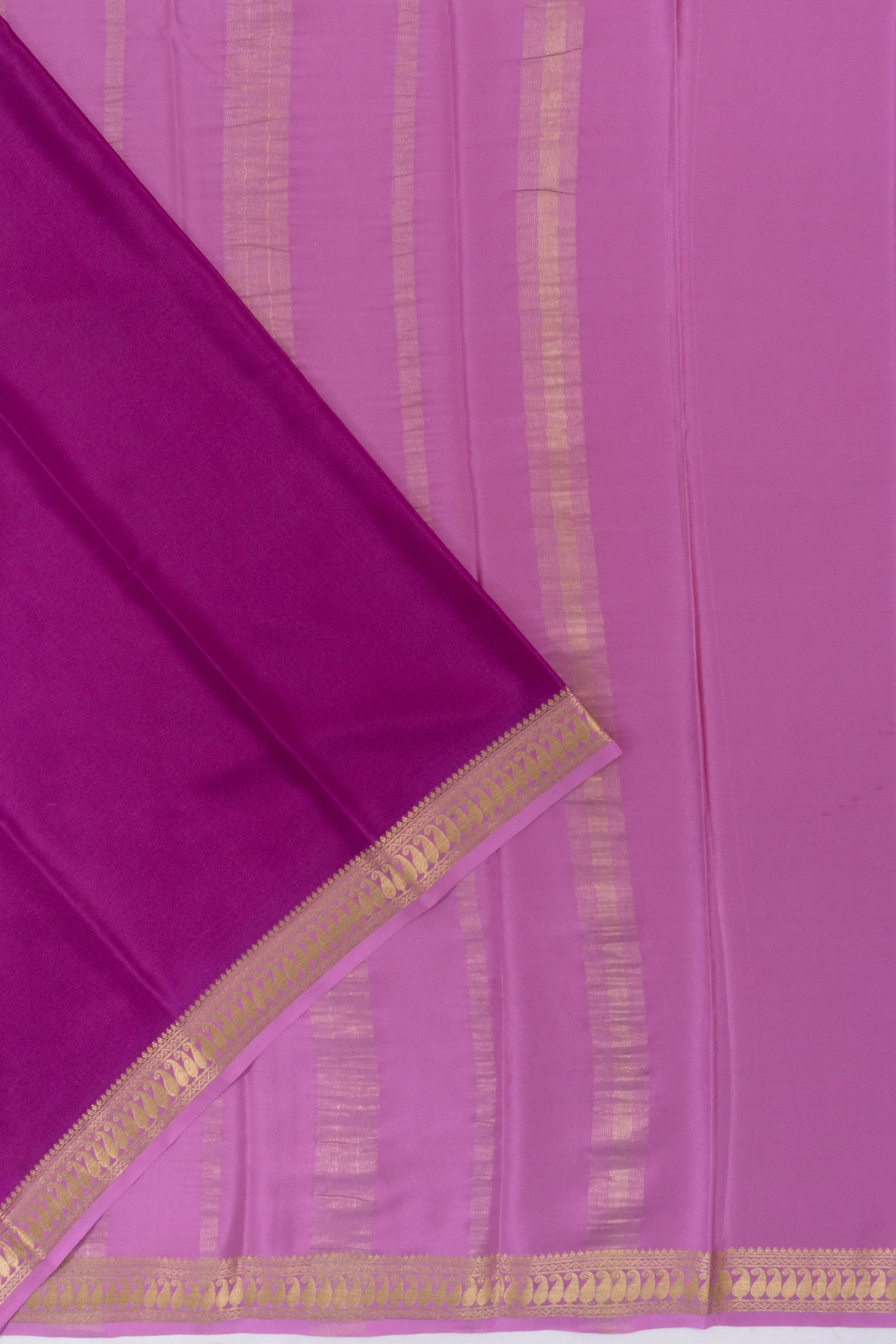 Mysore Silk Plain Purple Saree