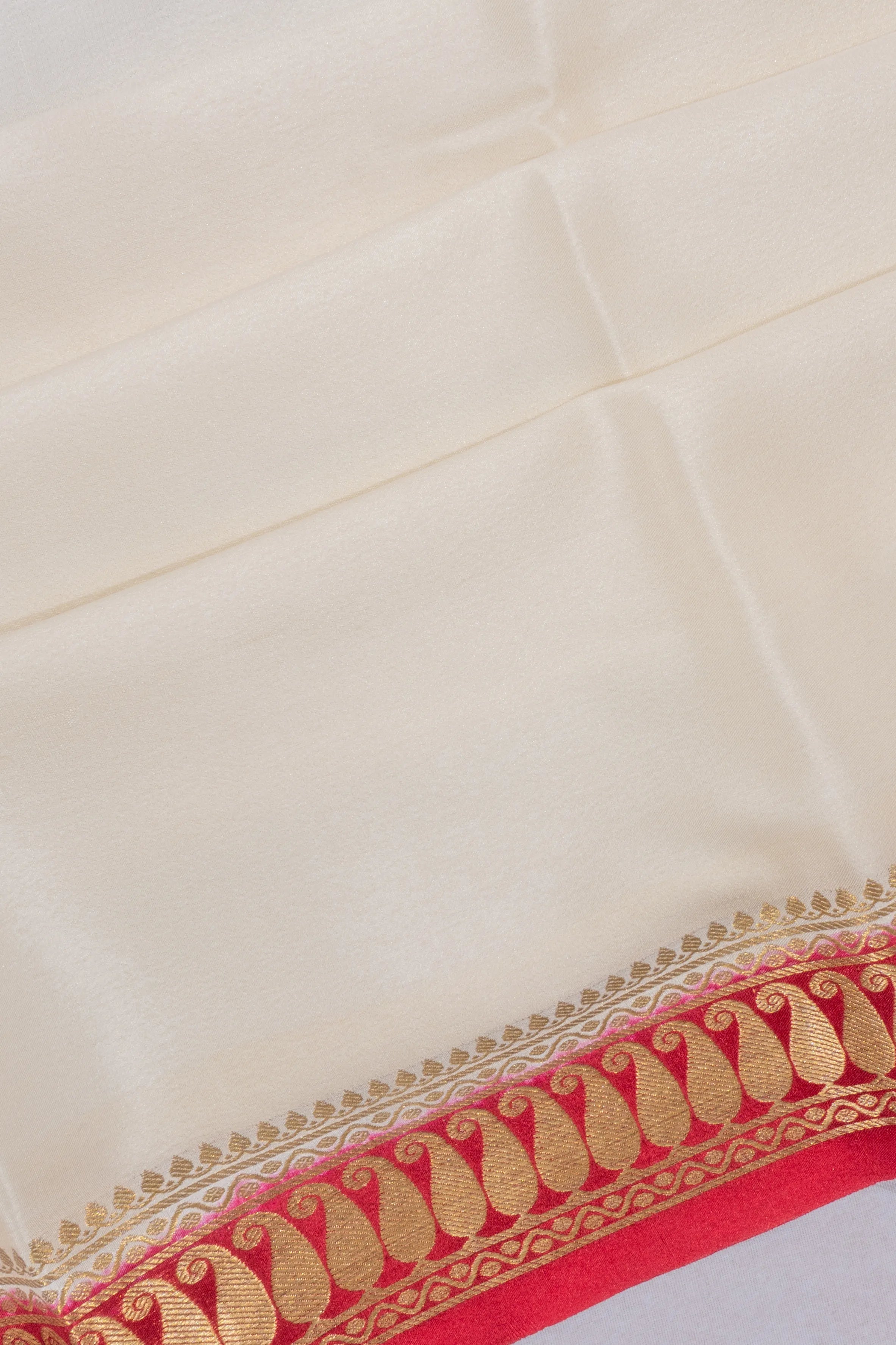 Mysore Silk Plain White Saree