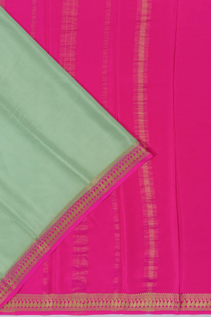 Mysore Silk Plain Pastel Green Saree