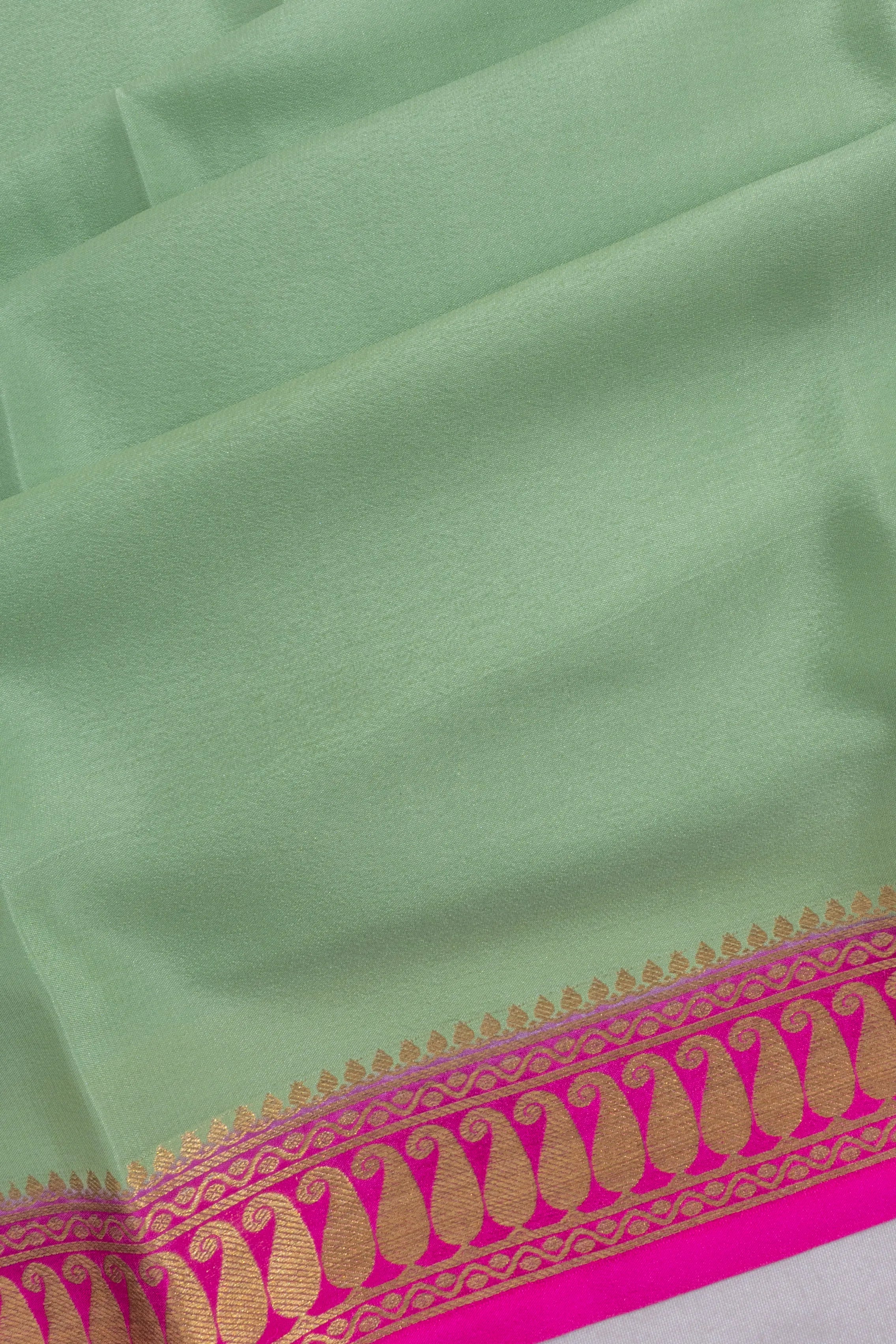 Mysore Silk Plain Pastel Green Saree