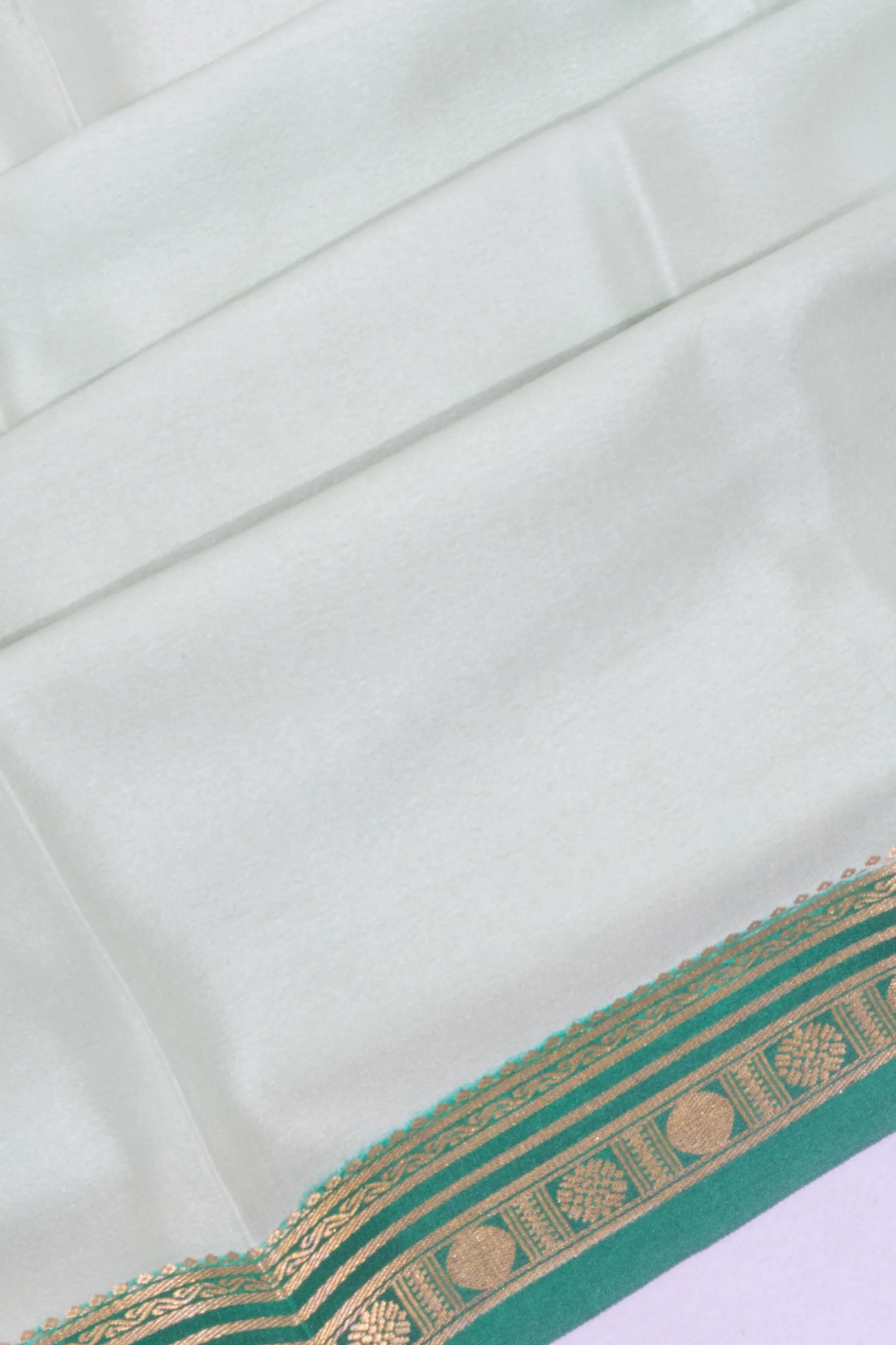 Mysore Silk Plain Sea Green Saree