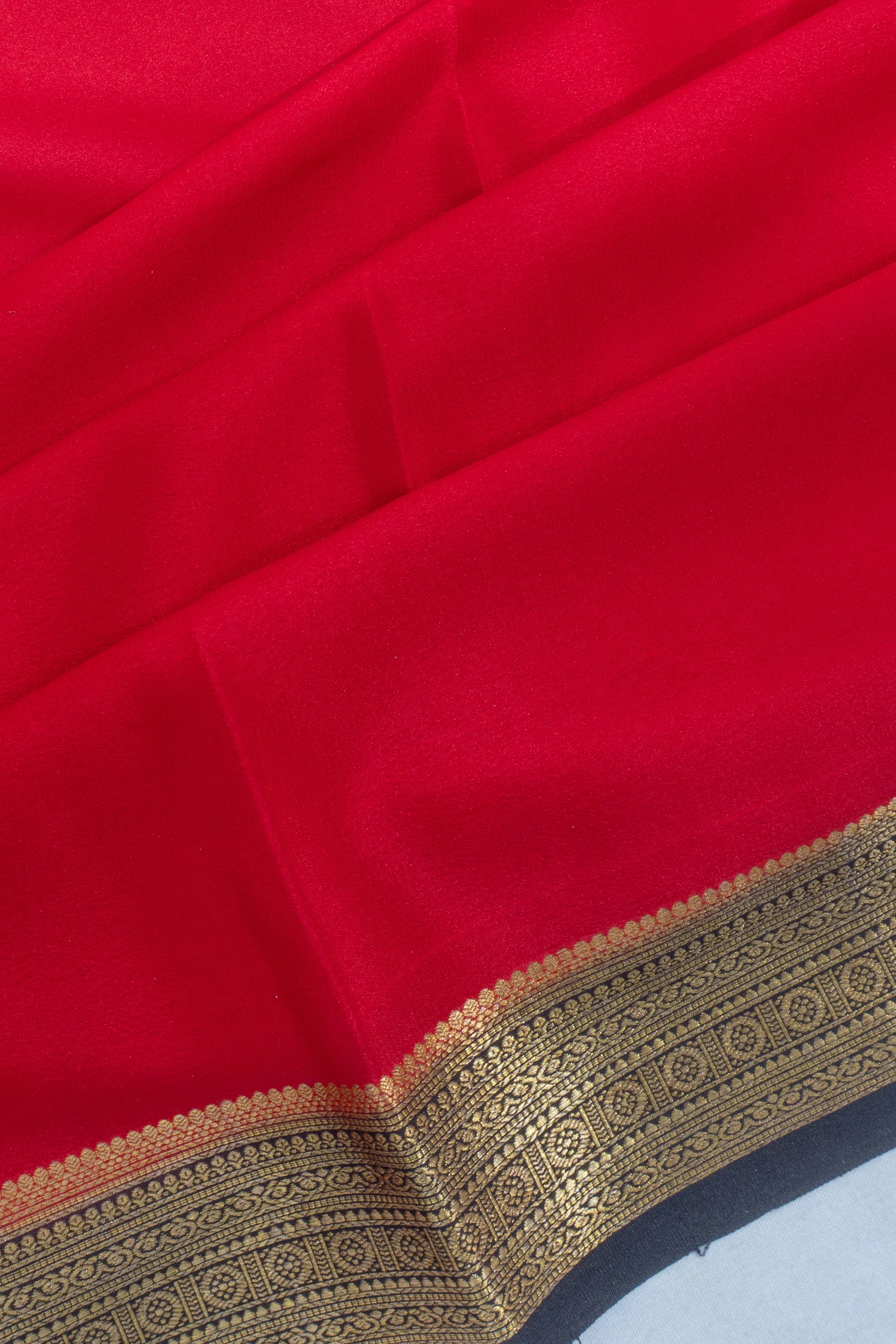 Mysore Silk Plain Red Saree