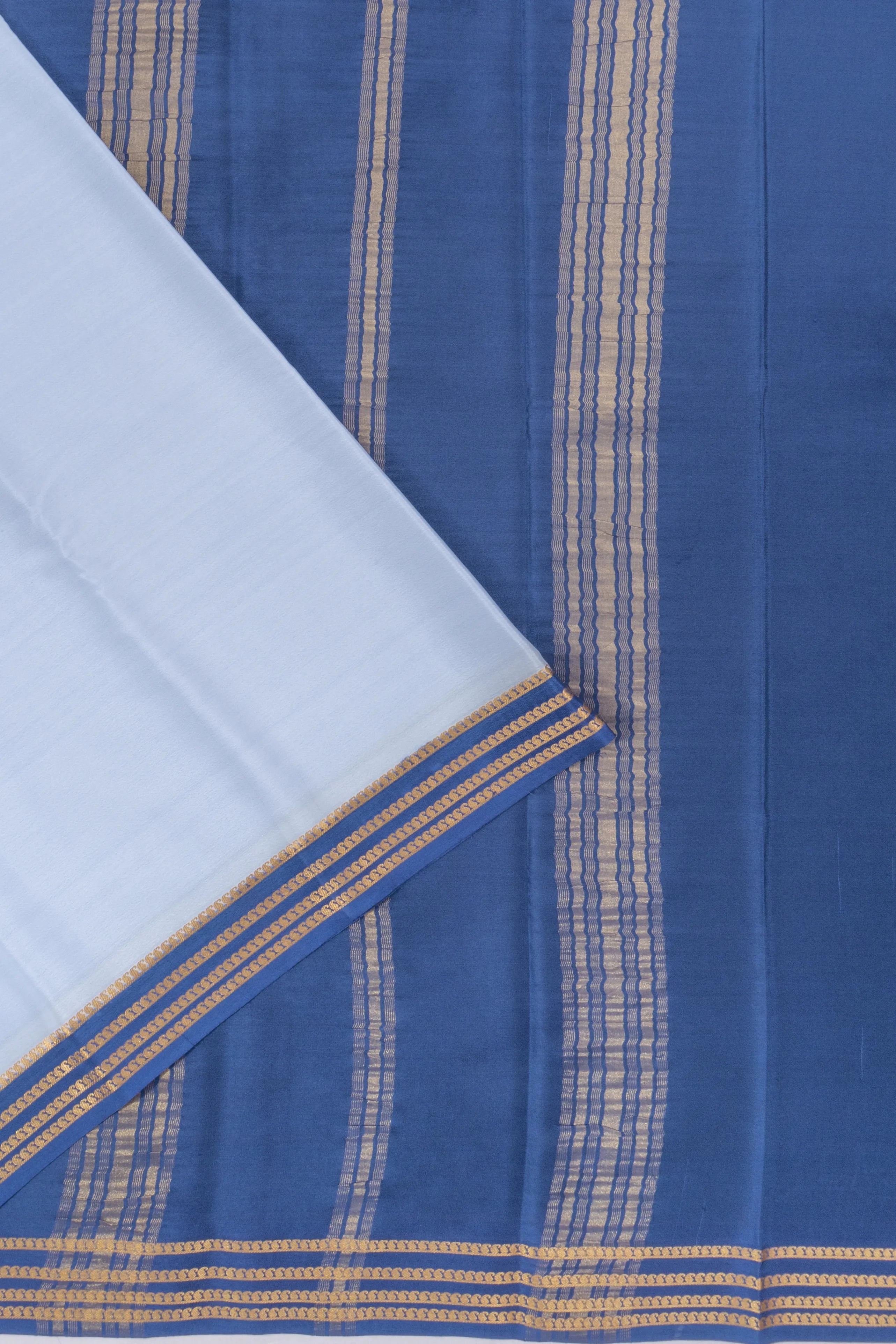 Mysore Silk Plain Pastel Blue Saree