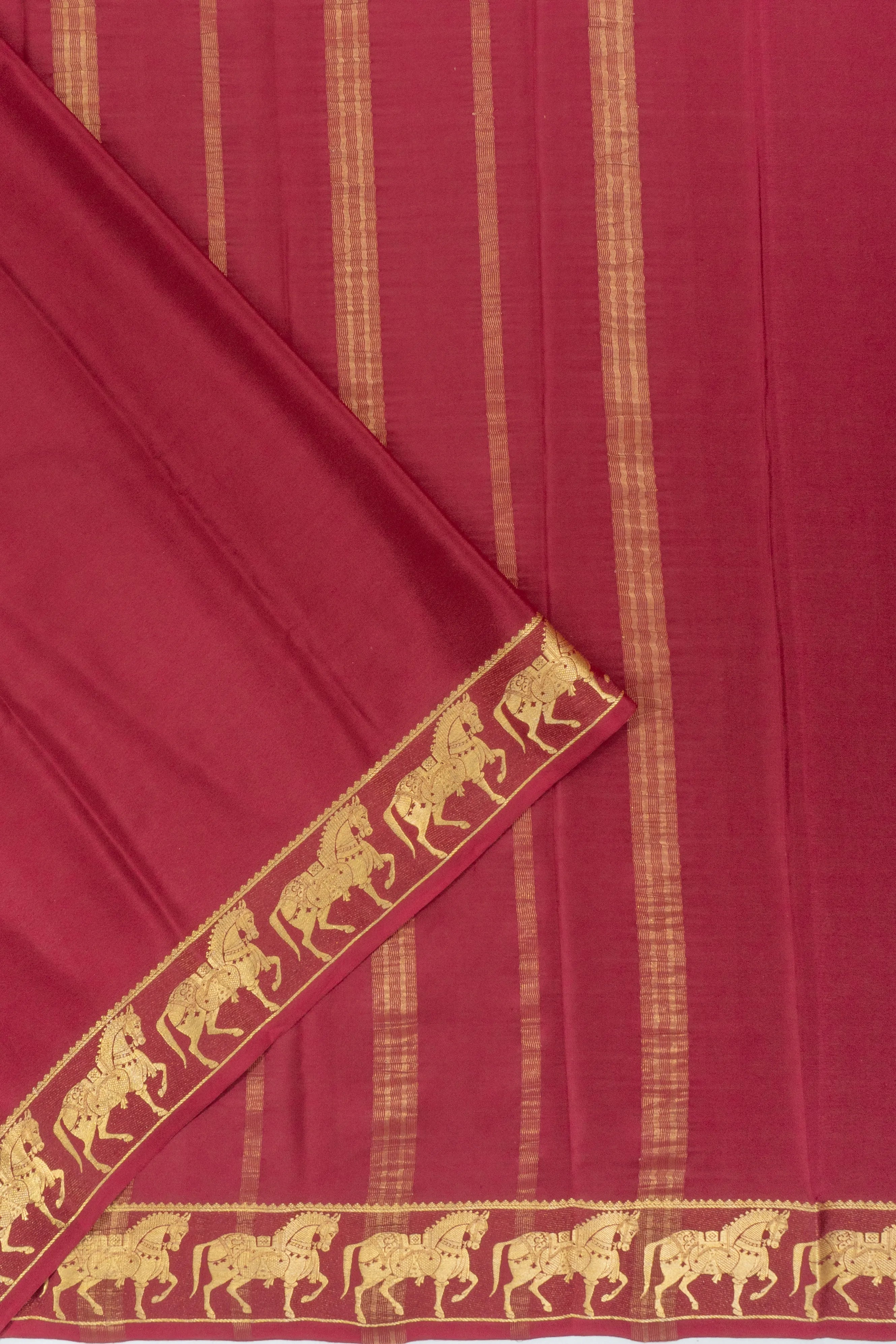 Mysore Silk Plain Maroon Saree