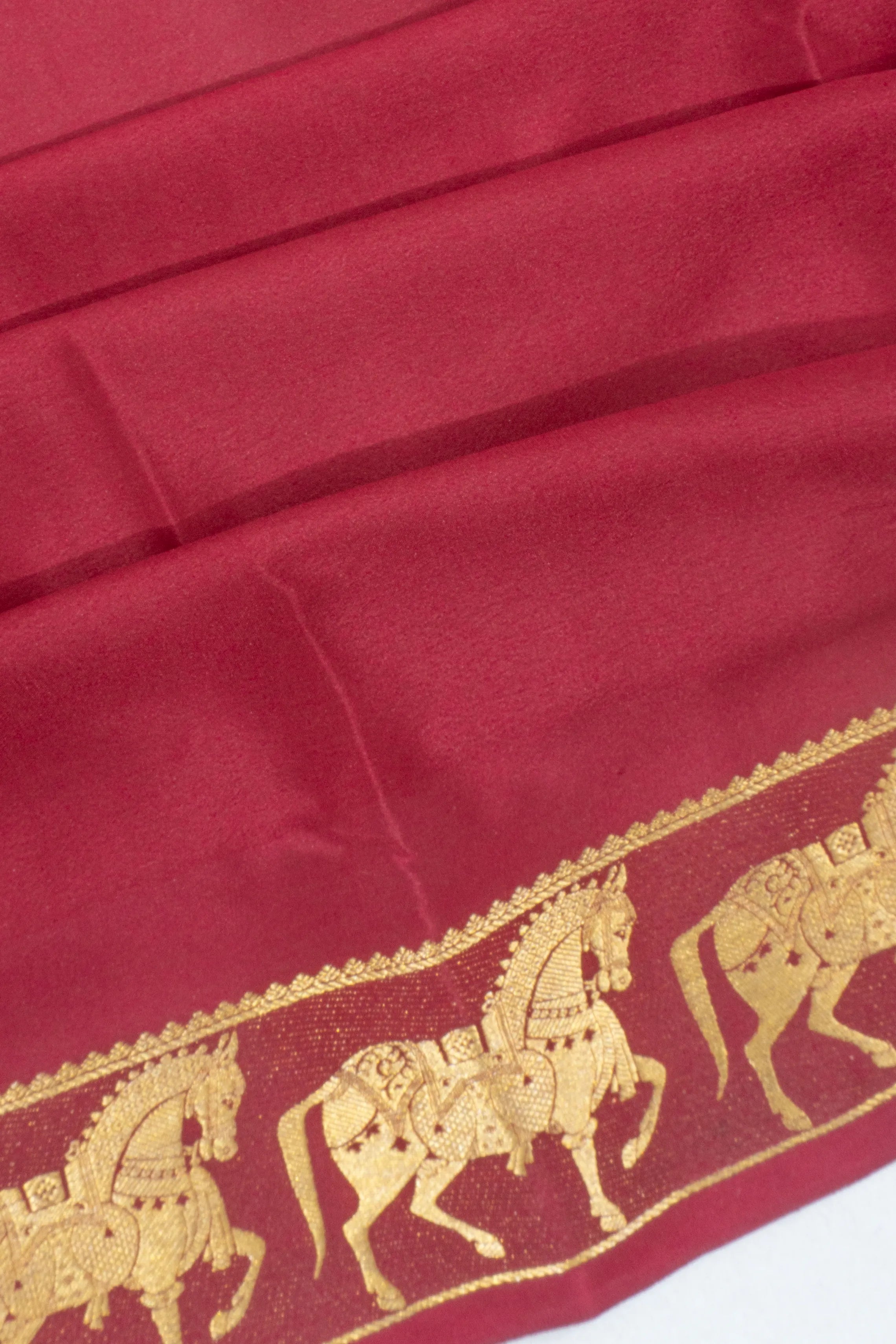 Mysore Silk Plain Maroon Saree