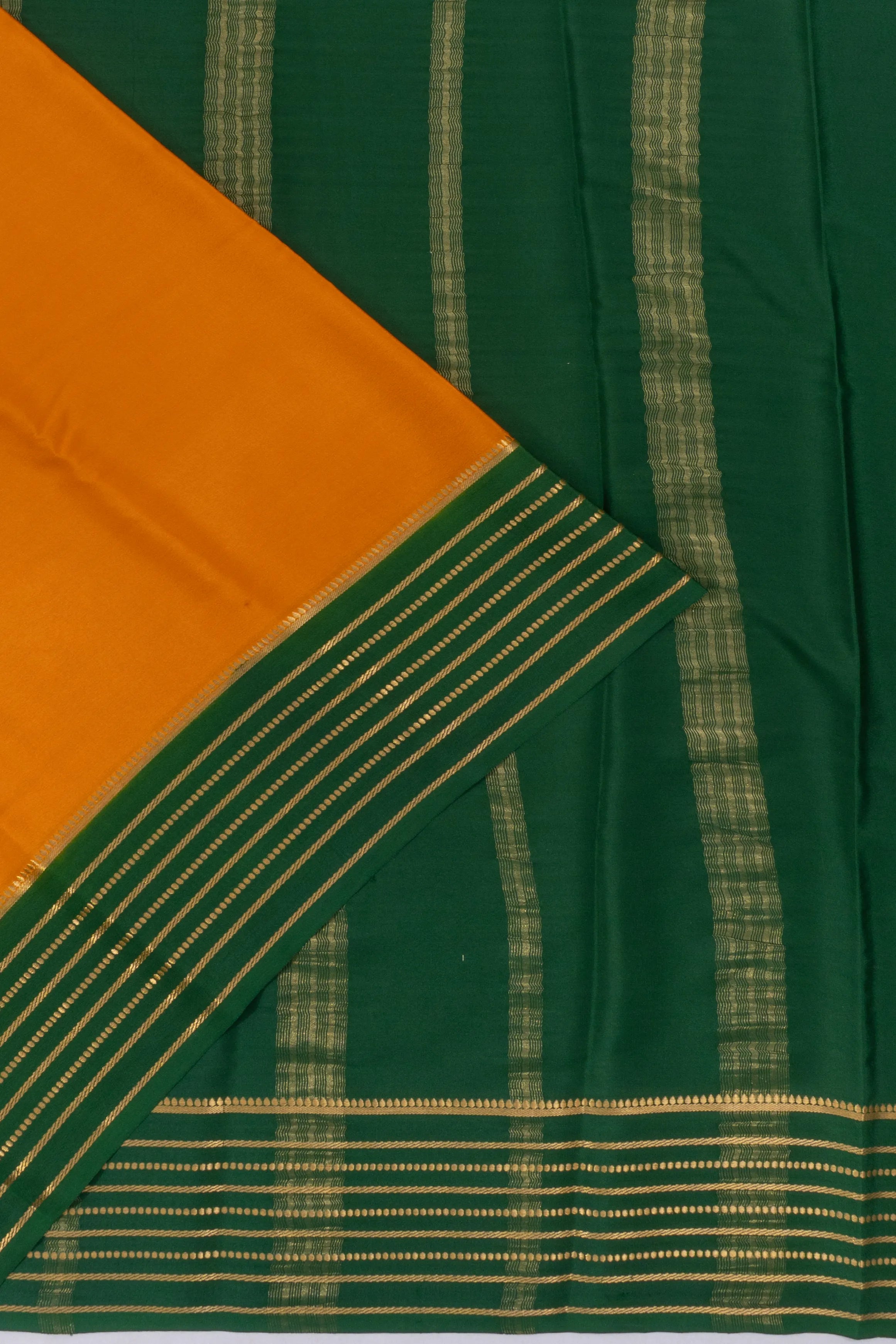 Mysore Silk Plain Mustard Yellow Saree