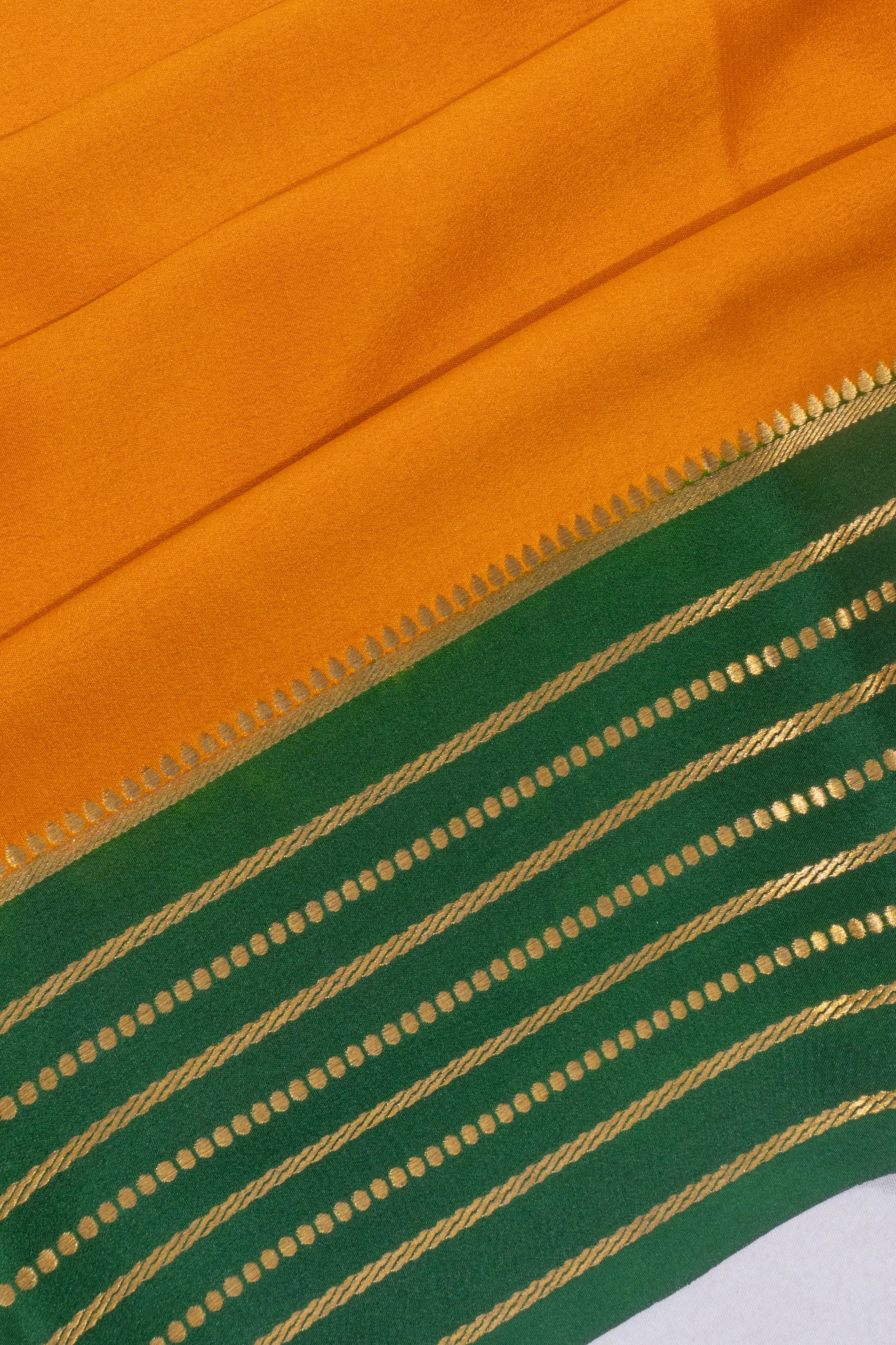 Mysore Silk Plain Mustard Yellow Saree