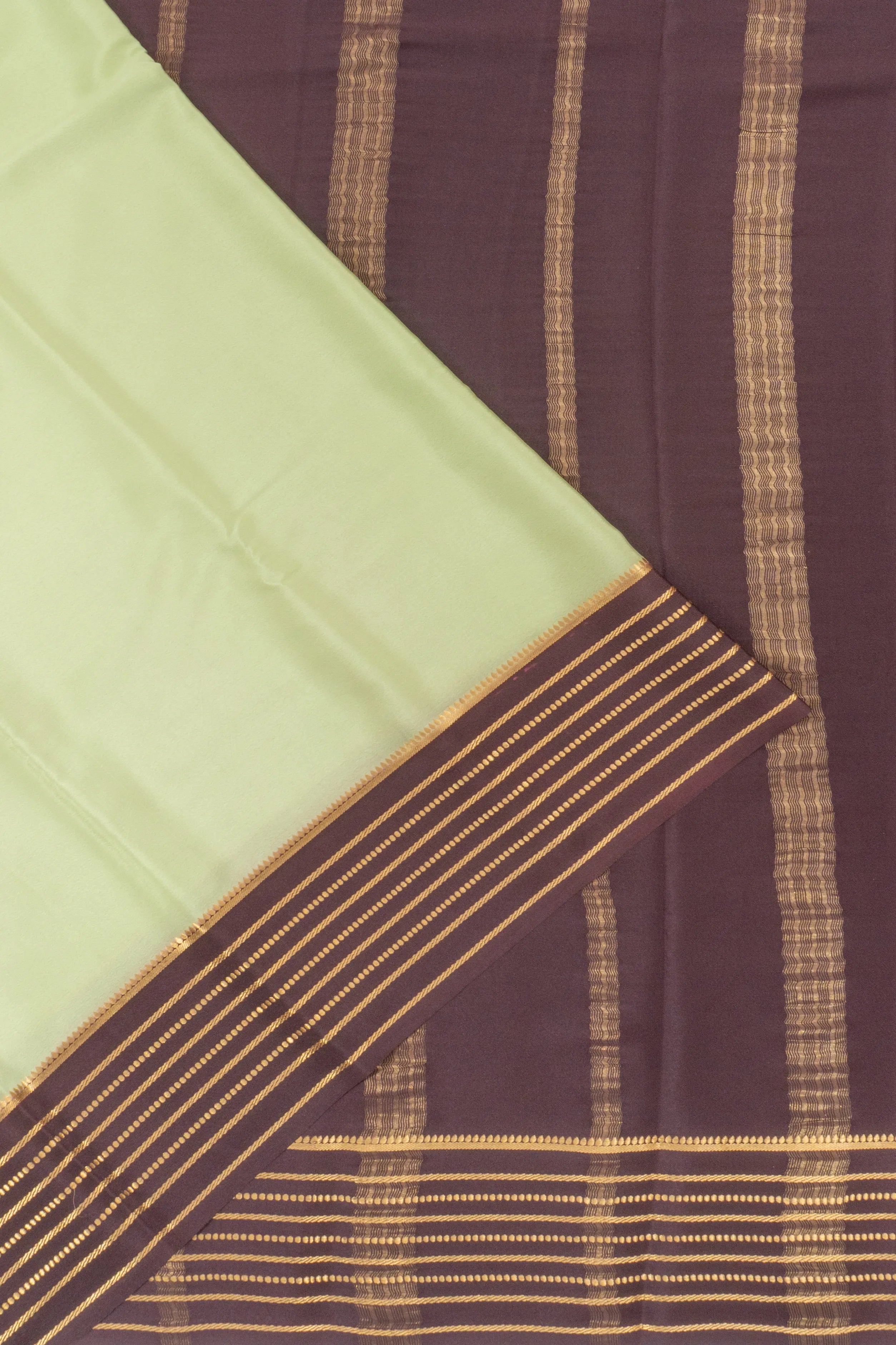 Mysore Silk Plain Pista Green Saree
