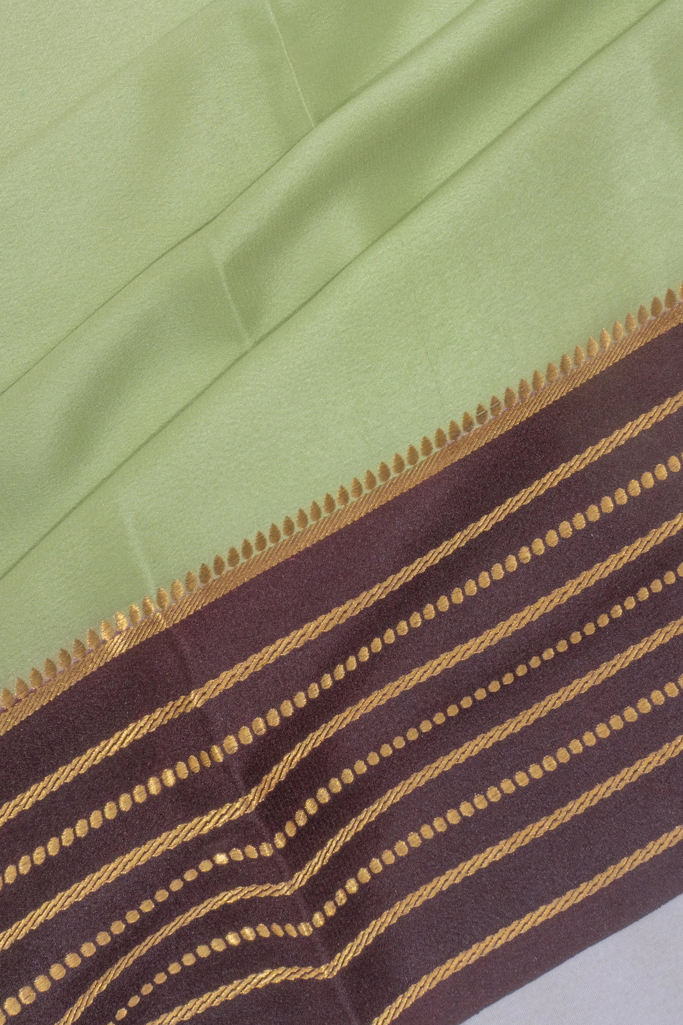 Mysore Silk Plain Pista Green Saree