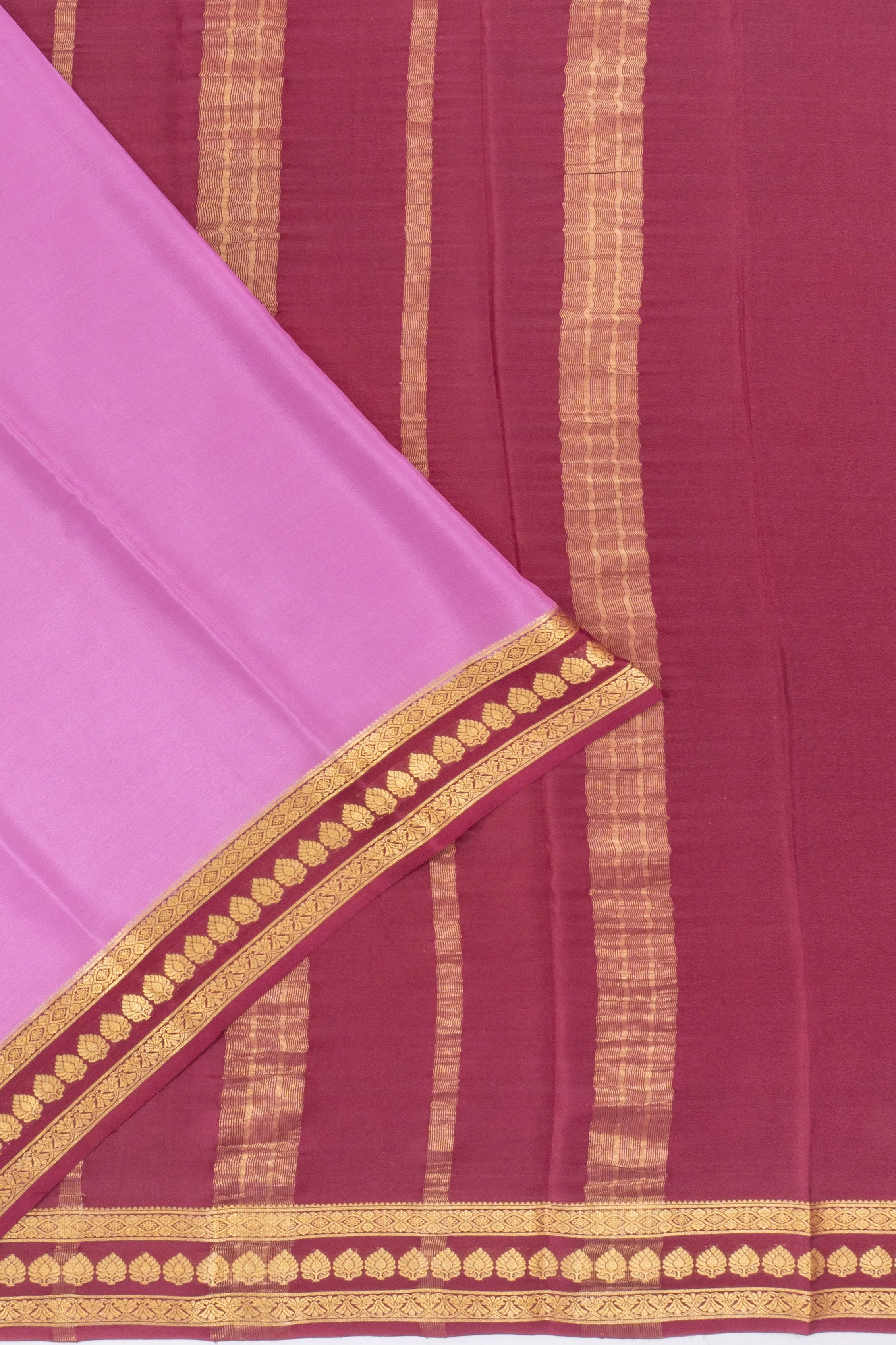 Mysore Silk Plain Pink Saree