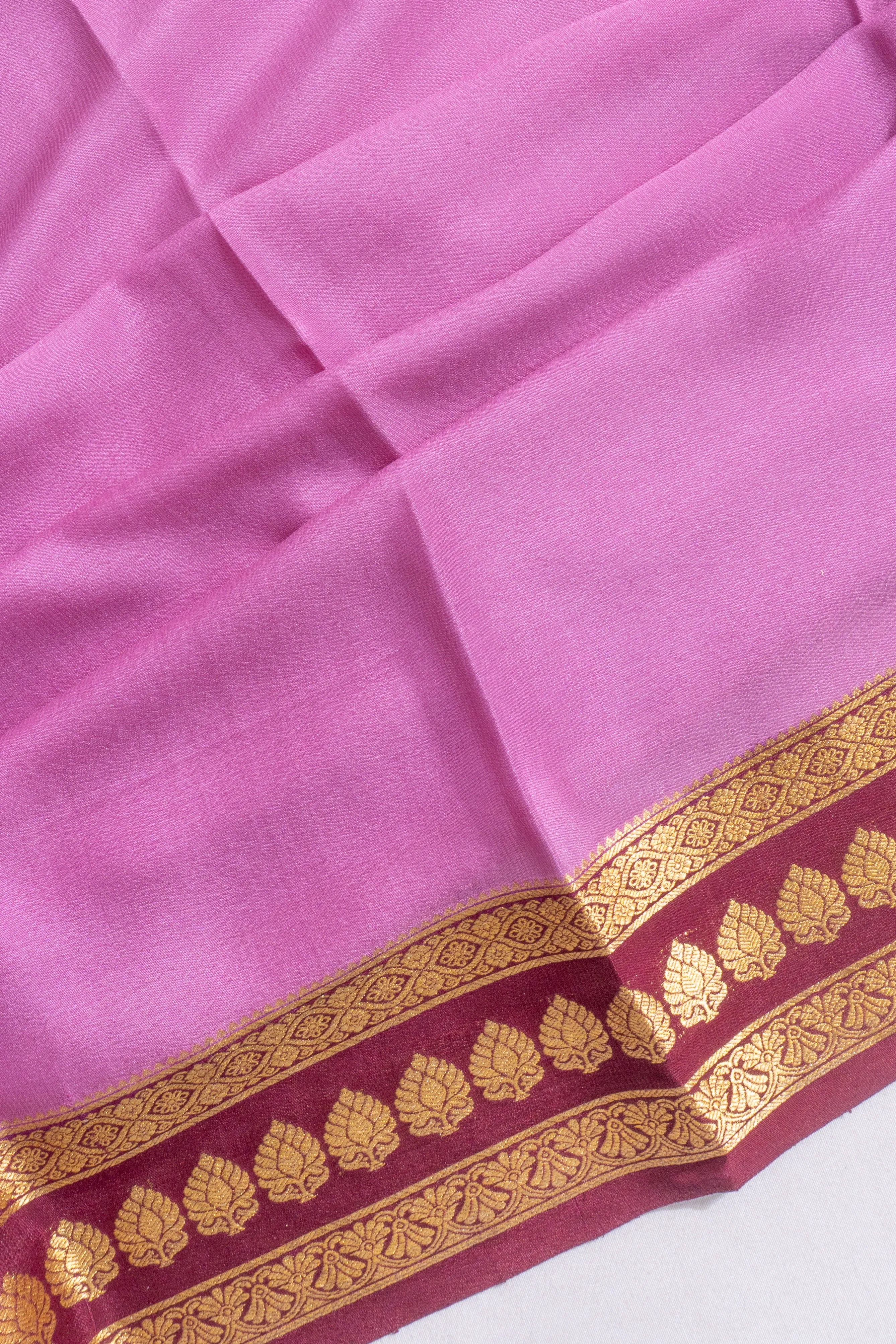 Mysore Silk Plain Pink Saree