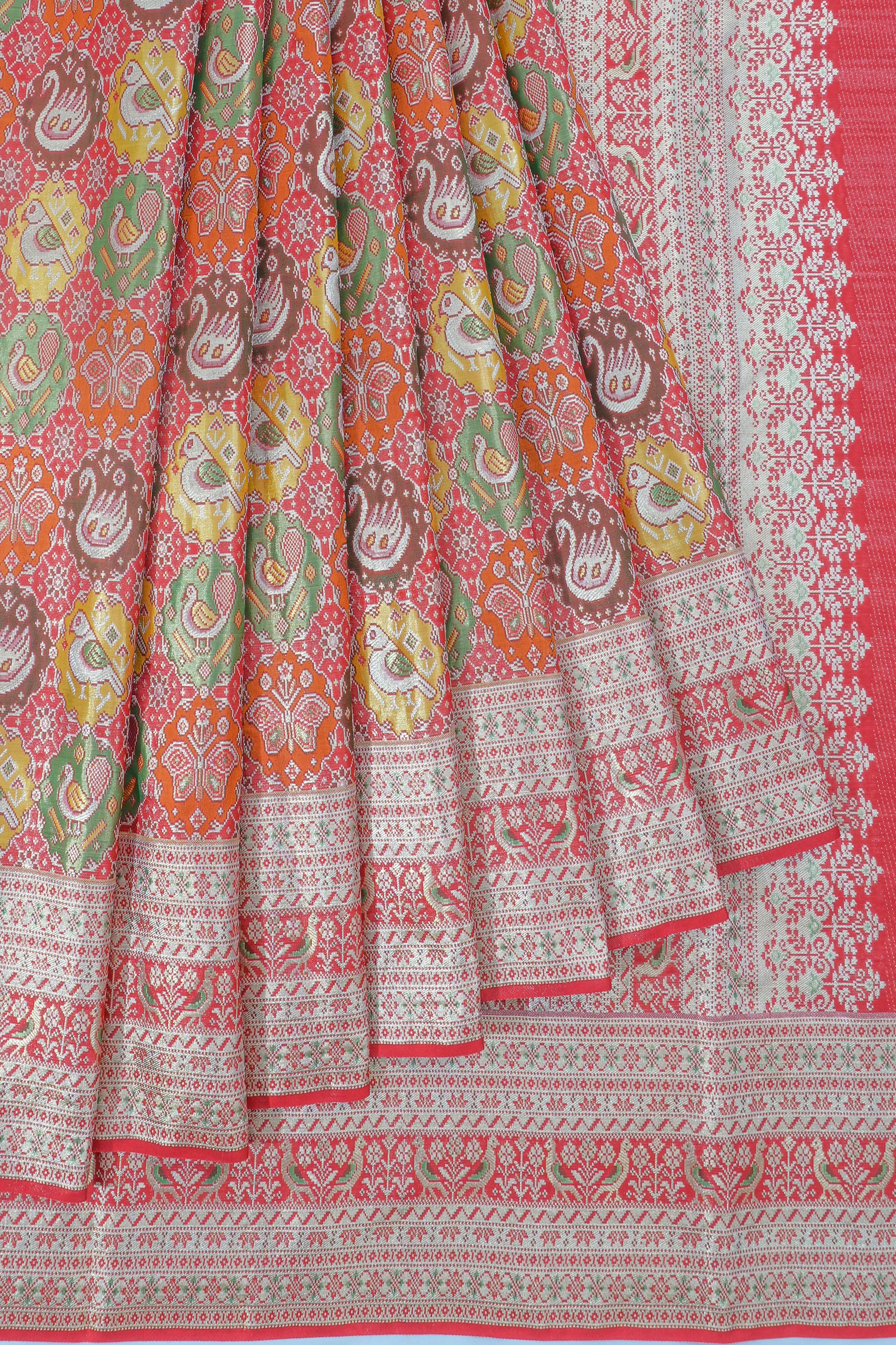 Kanchipuram Silk Brocade Red Saree