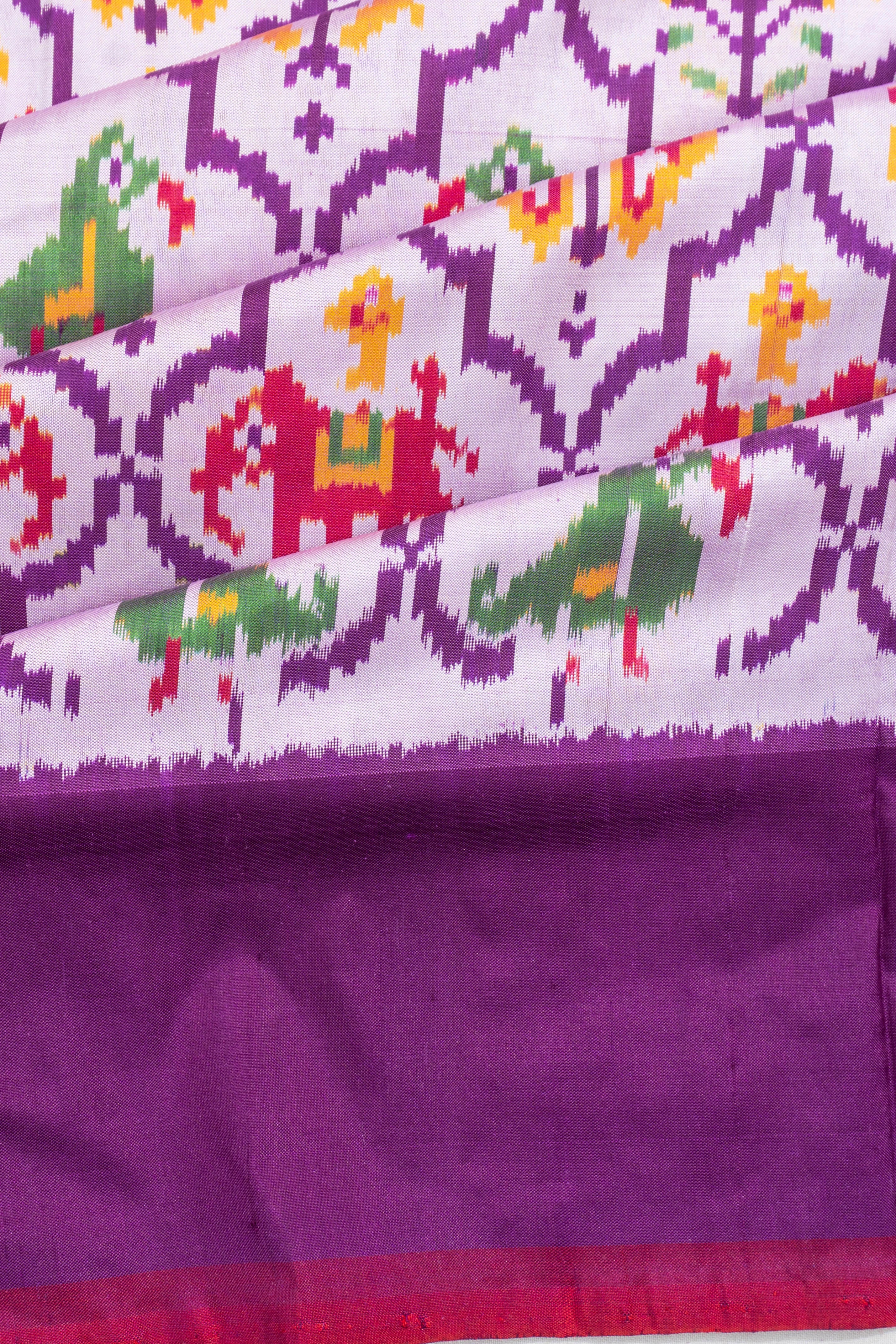 Pochampally Silk Ikat White Saree