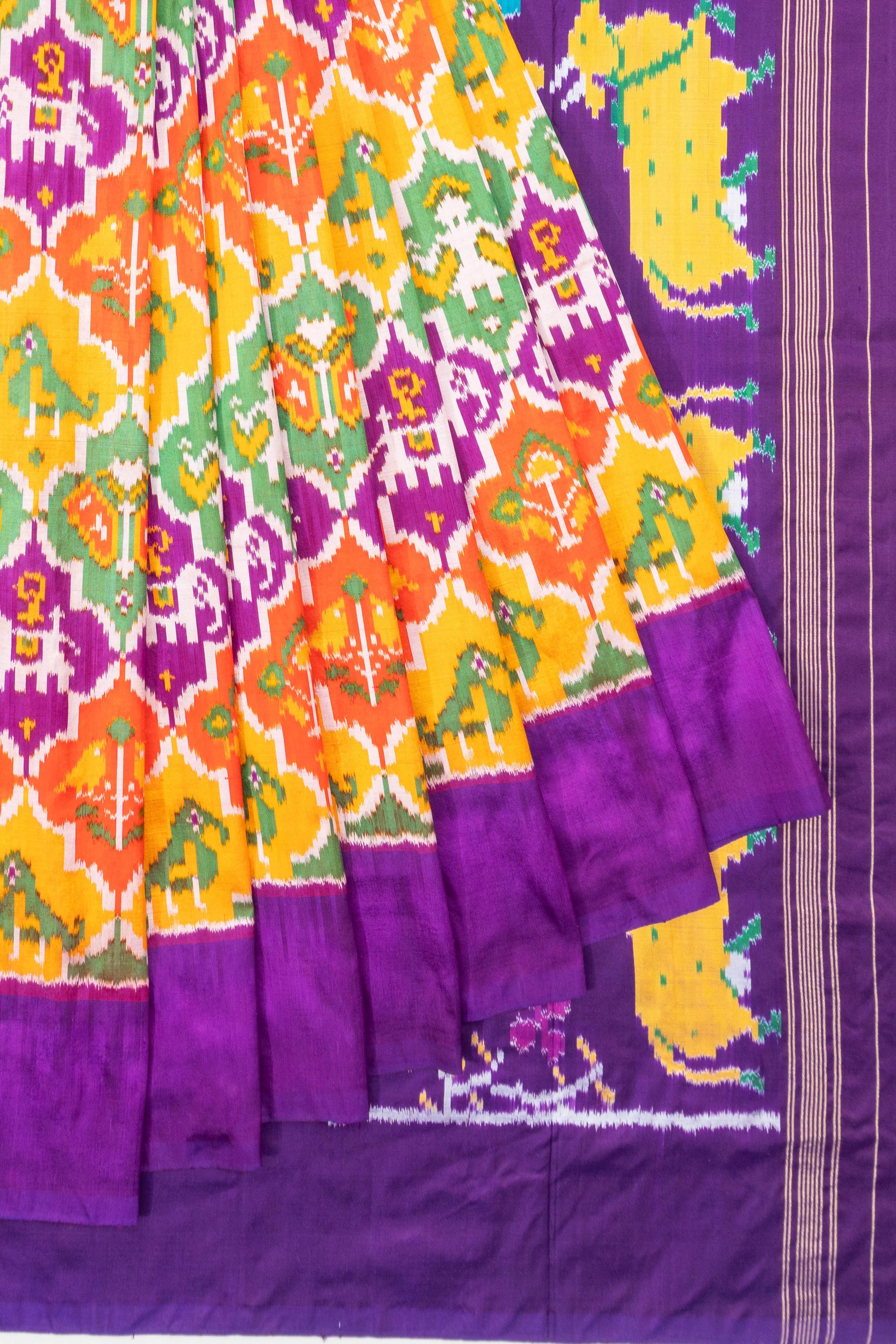 Pochampally Silk Ikat Multicolor Saree