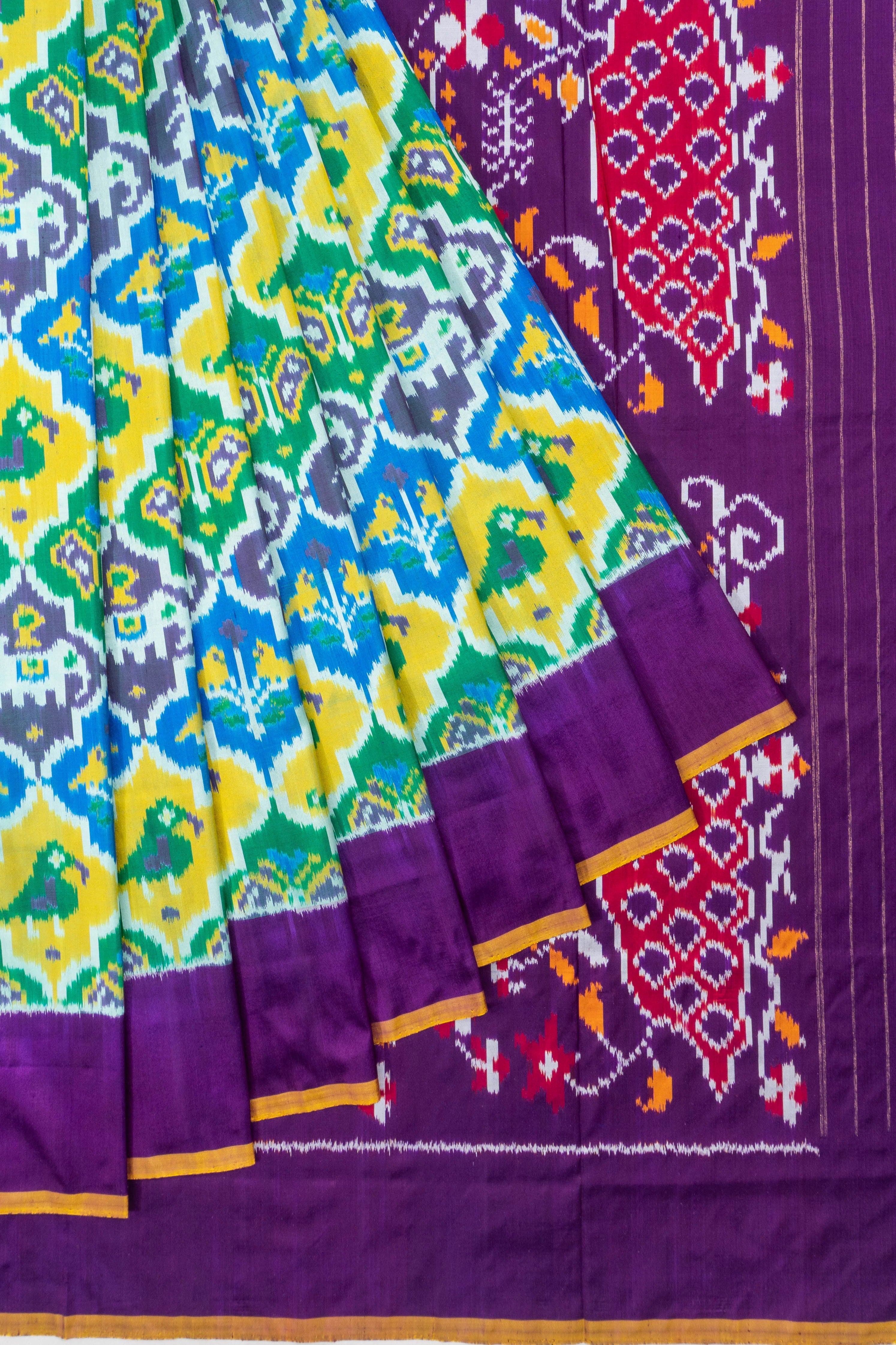 Pochampally Silk Ikat Multicolor Saree
