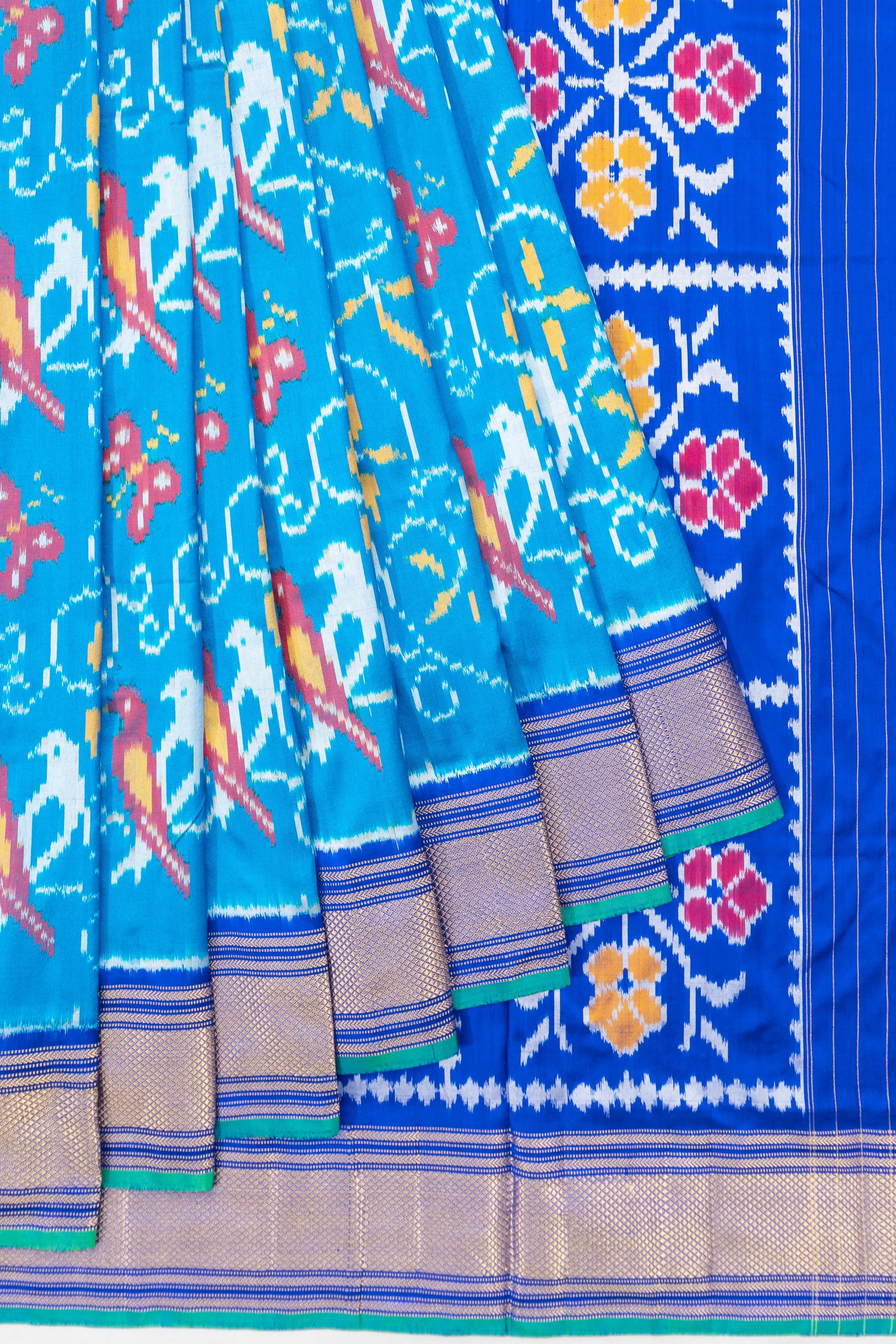 Pochampally Silk Ikat Blue Saree
