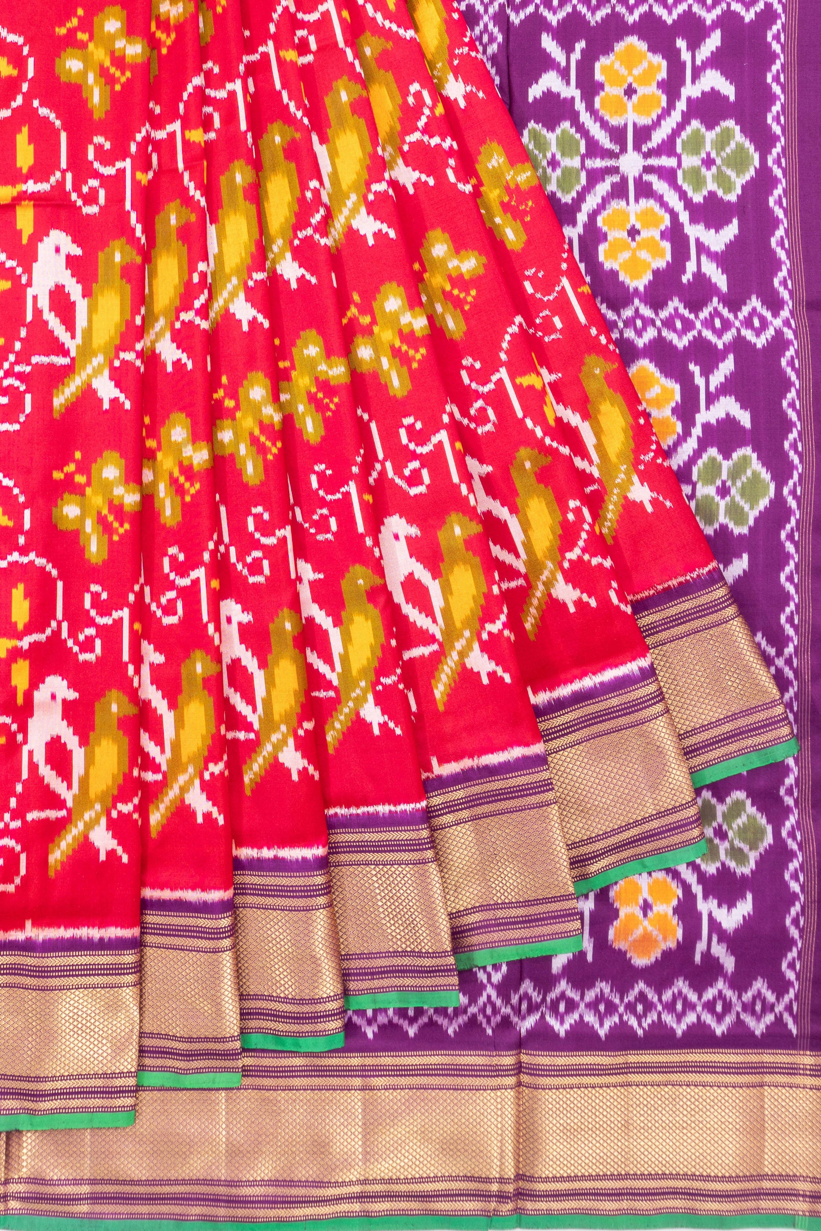 Pochampally Silk Ikat Pink Saree