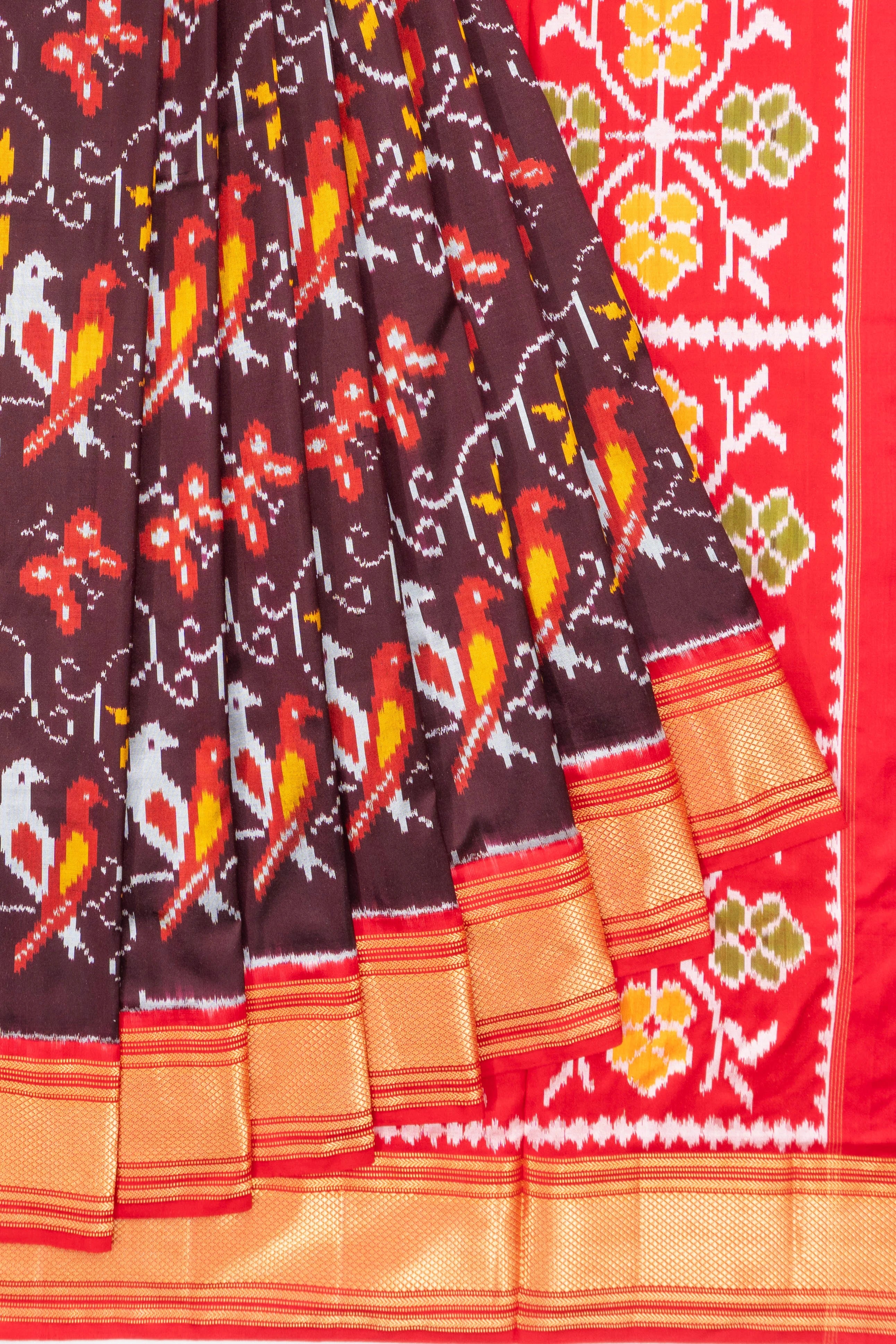 Pochampally Silk Ikat Deep Purple Saree