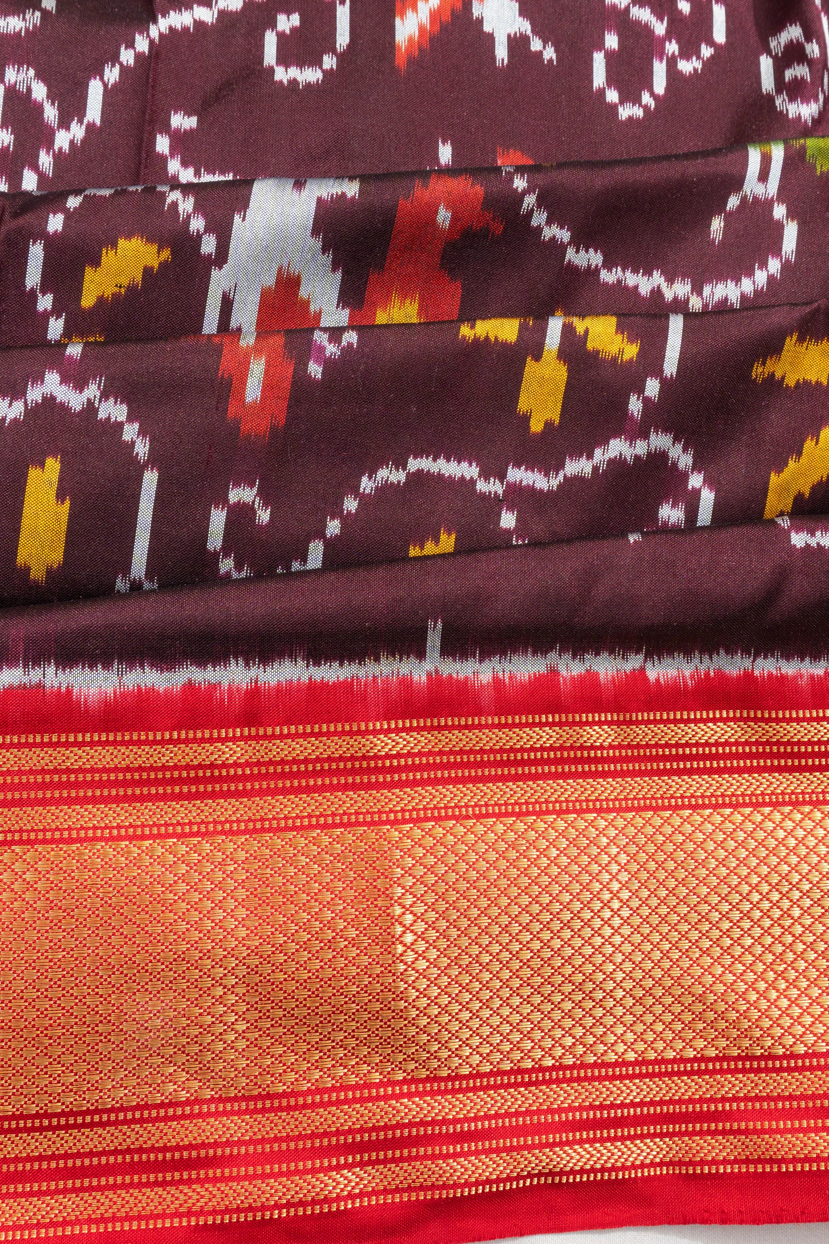 Pochampally Silk Ikat Deep Purple Saree