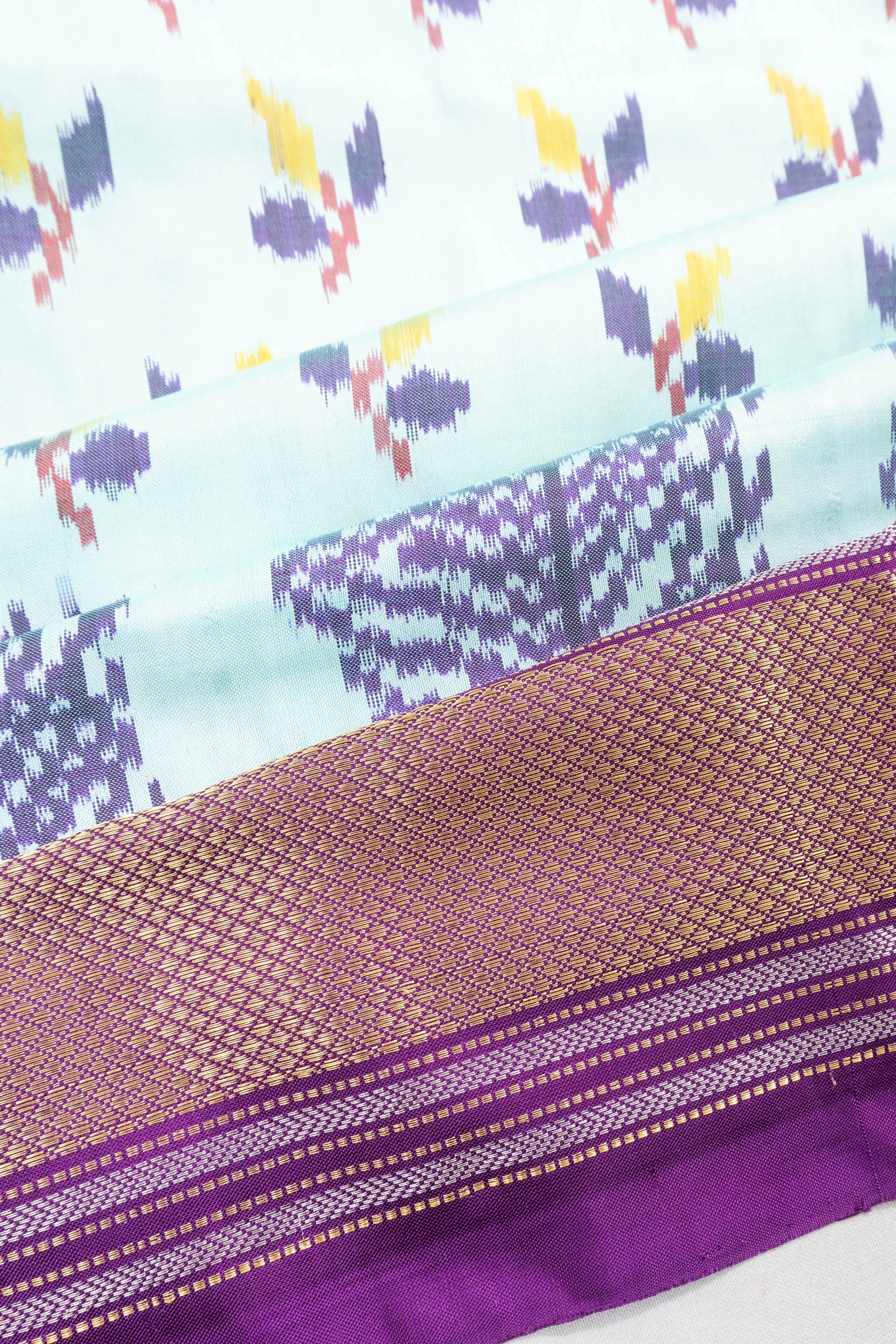 Pochampally Silk Ikat White Saree