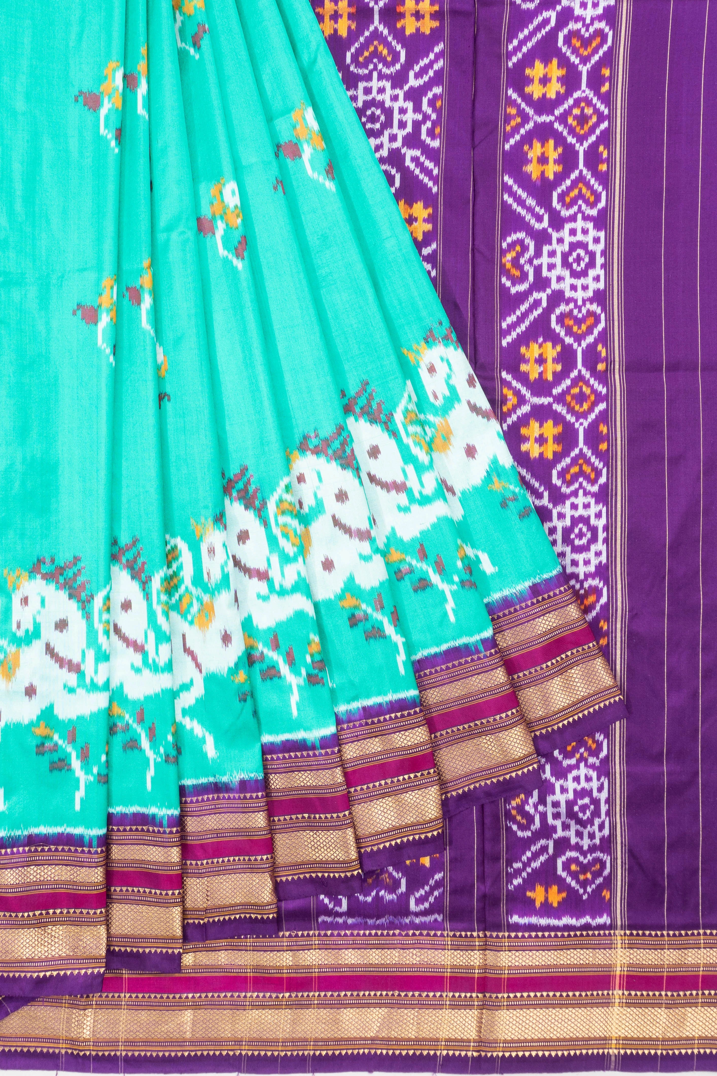 Pochampally Silk Ikat Sky Blue Saree
