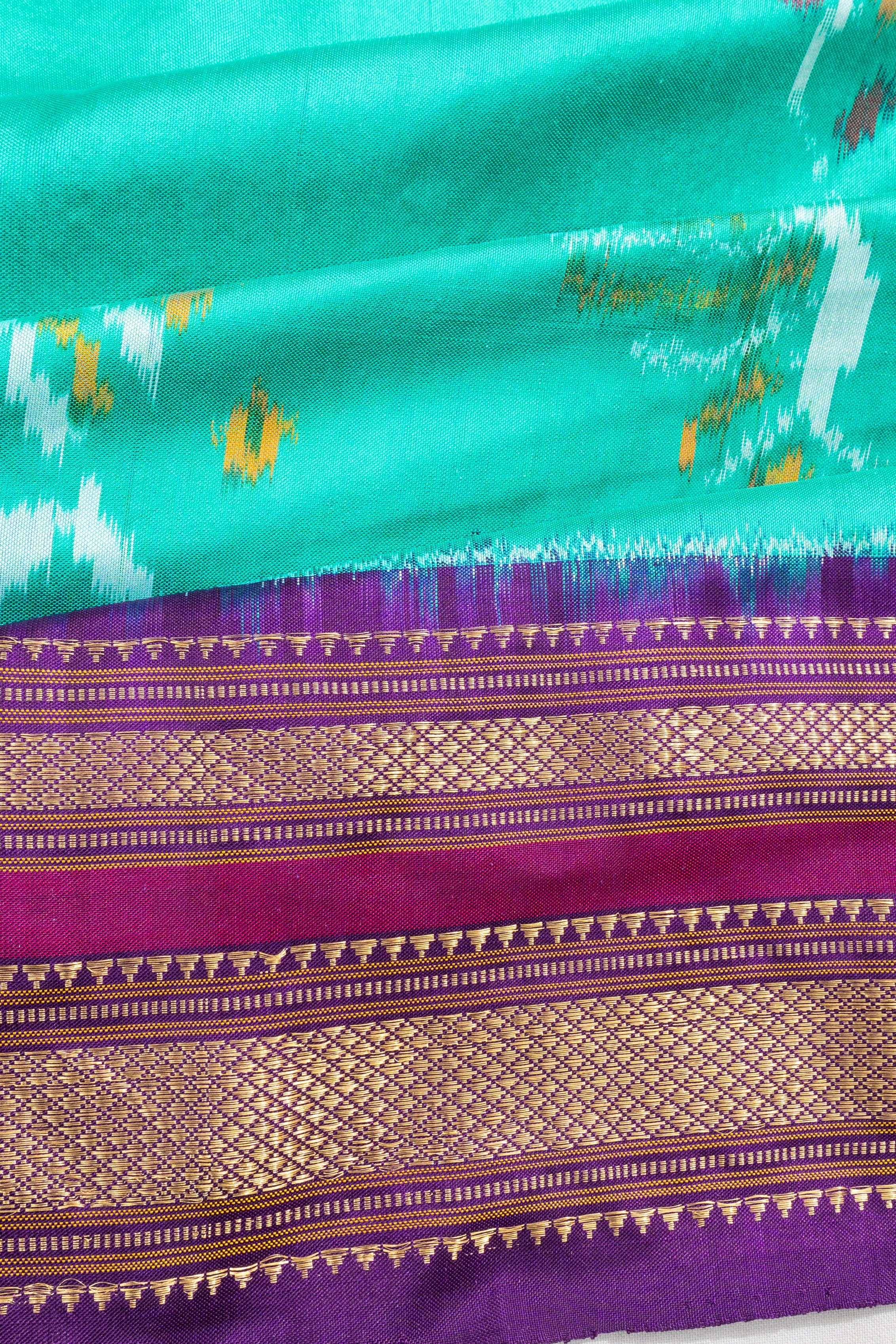 Pochampally Silk Ikat Sky Blue Saree
